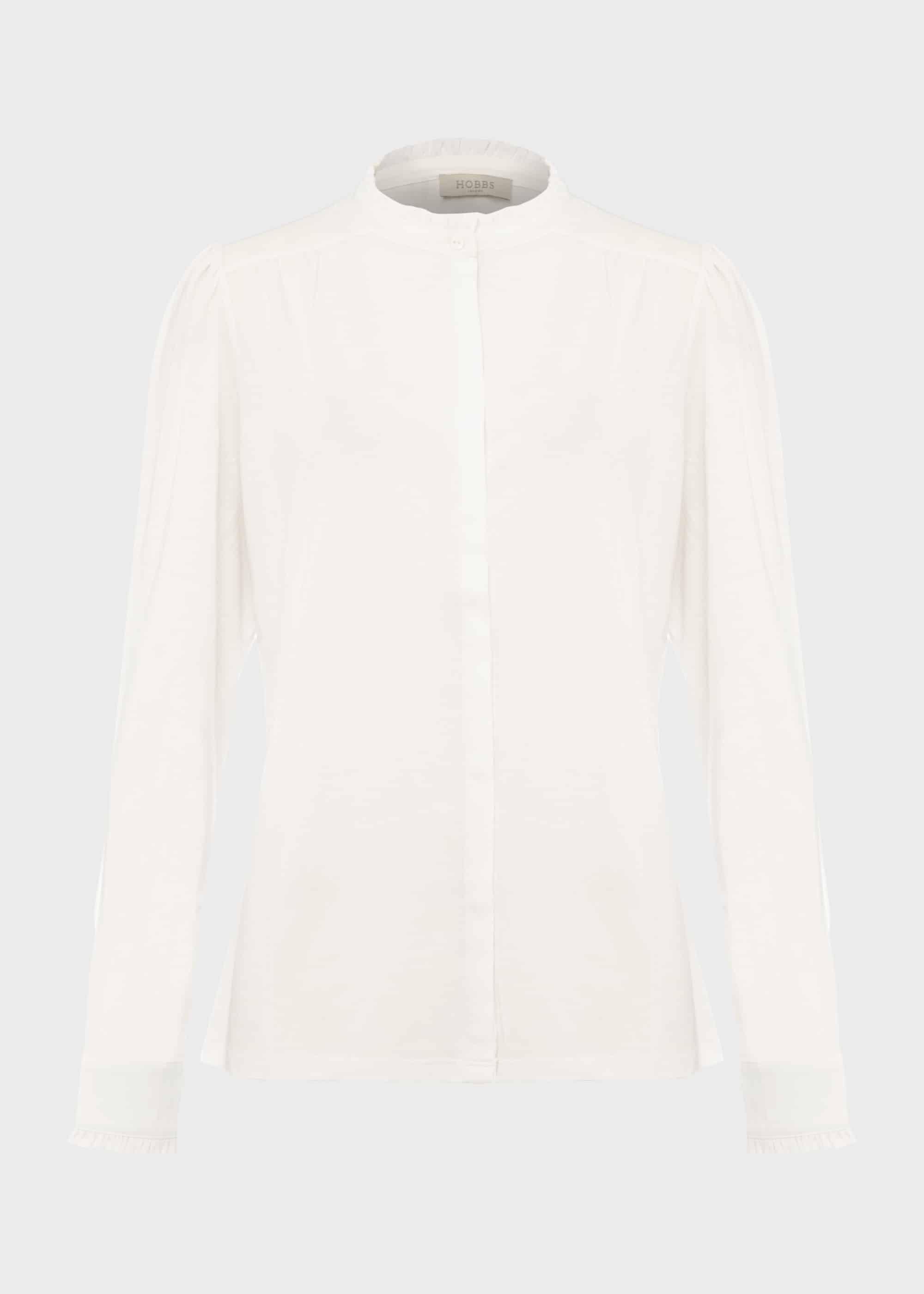 Bree Cotton Blend Shirt, Ivory, hi-res