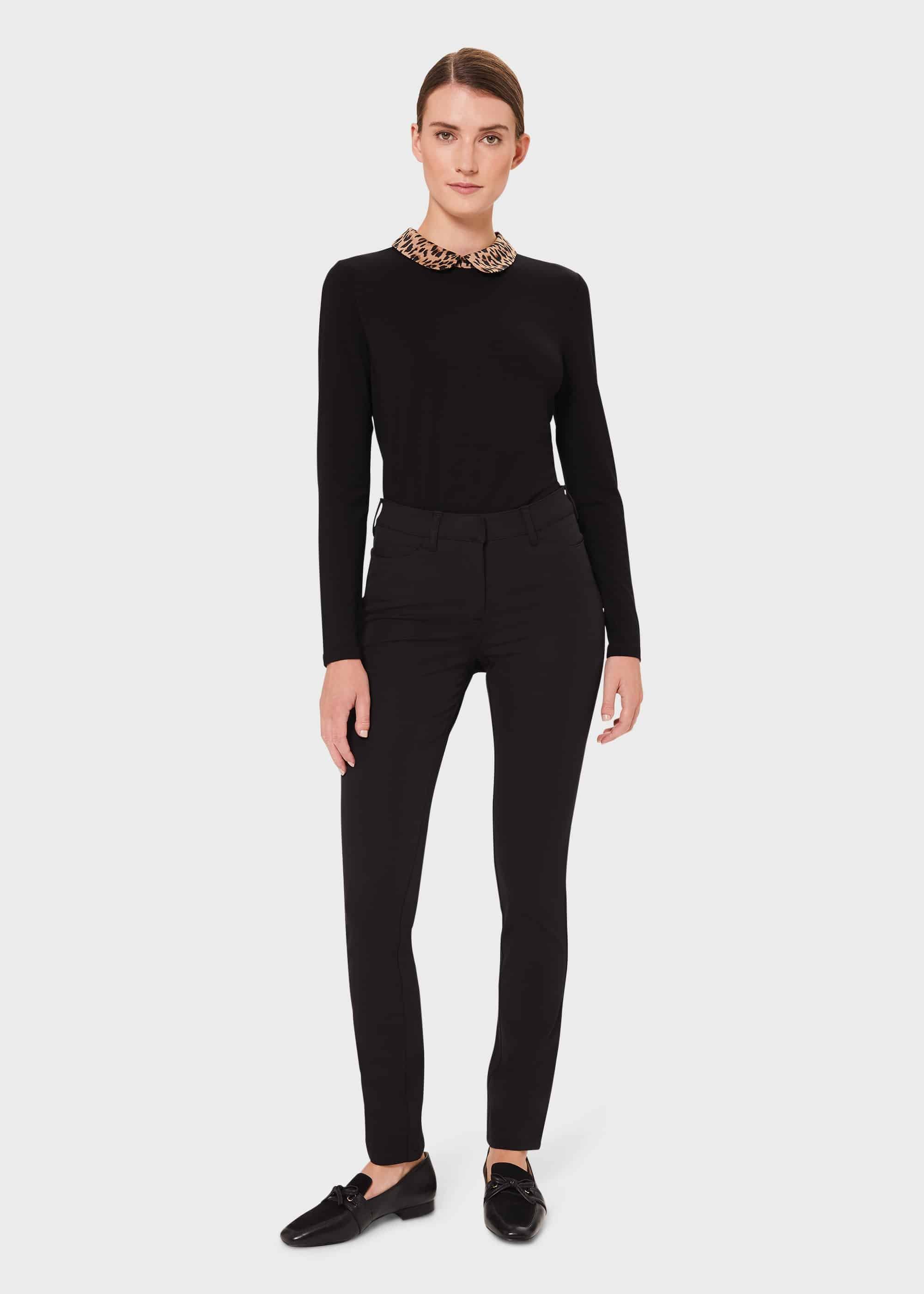 Sasha Animal Collar Top, Black, hi-res