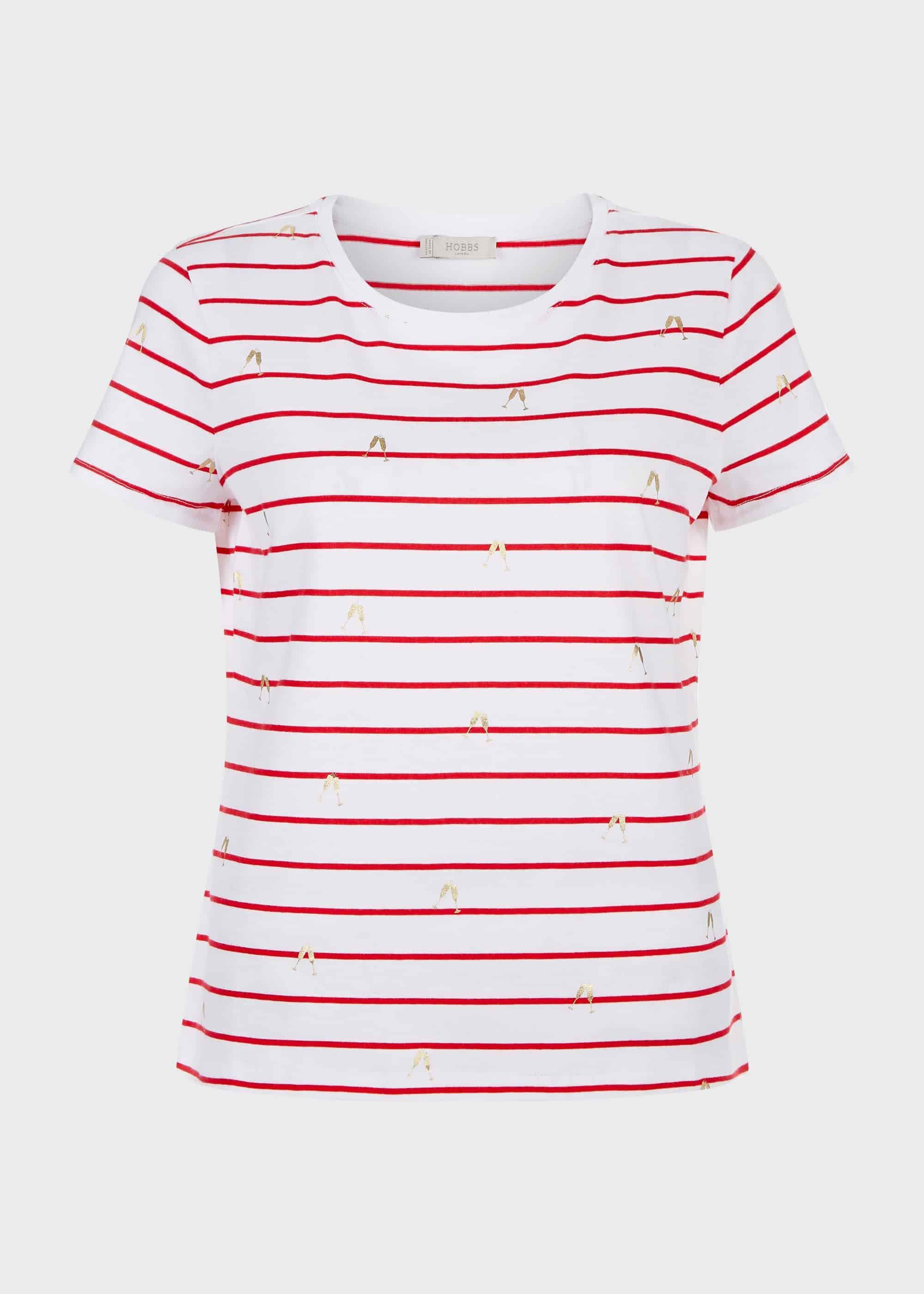 Pixie Cotton Printed T-Shirt, Raspberry Ivory, hi-res