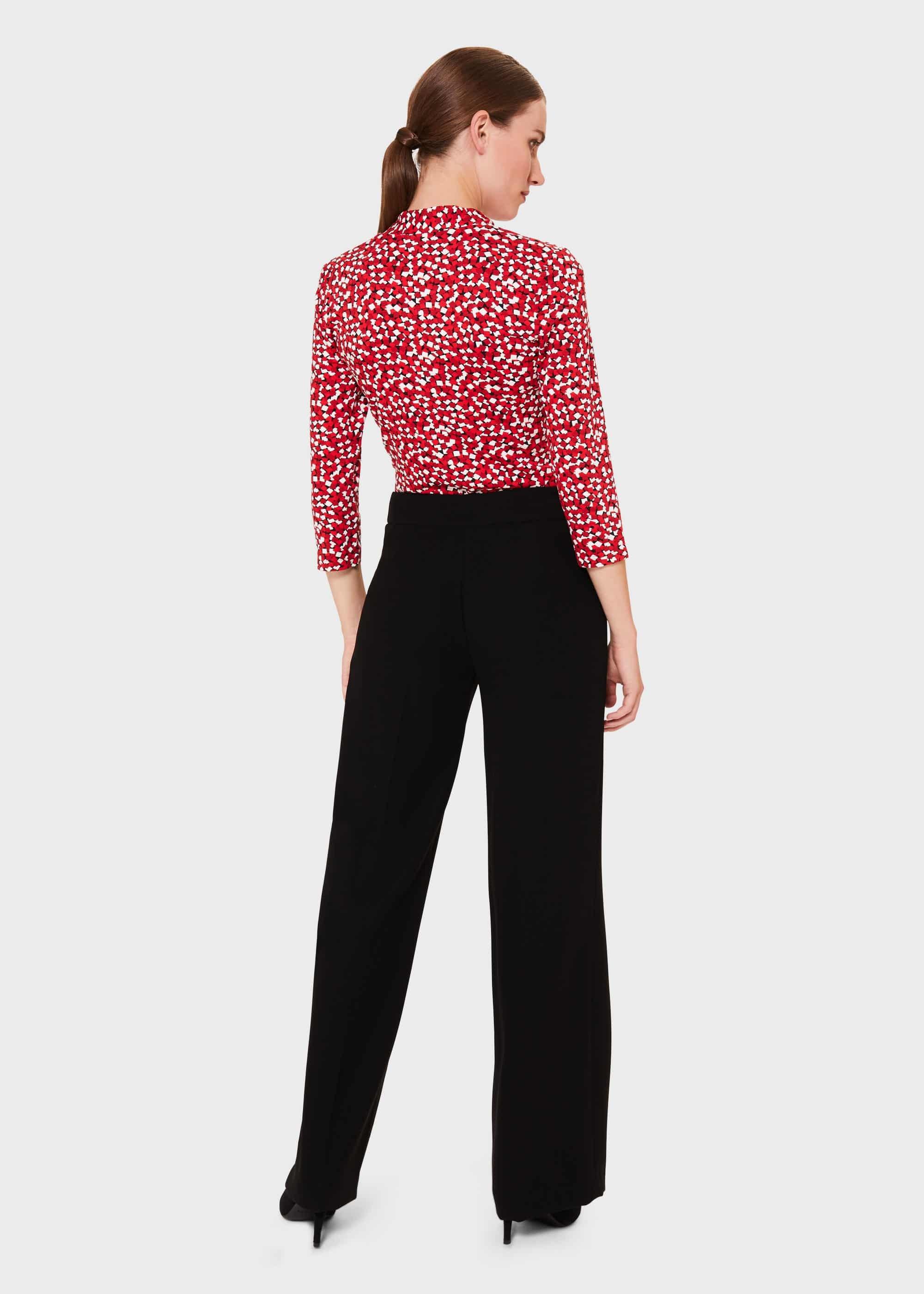 Aimee Printed Top, Red Ivory, hi-res