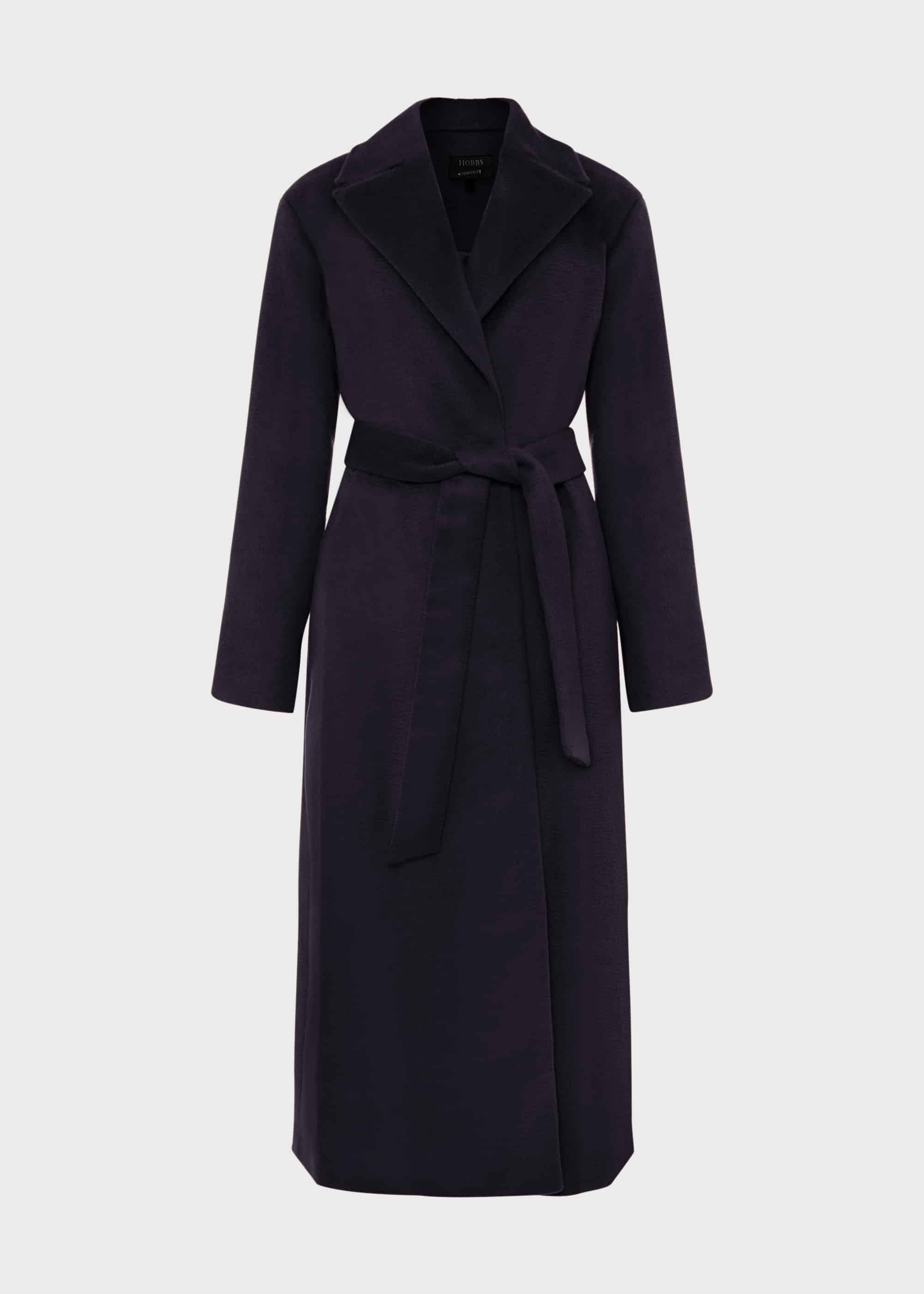 Rene Wrap Coat , Navy, hi-res
