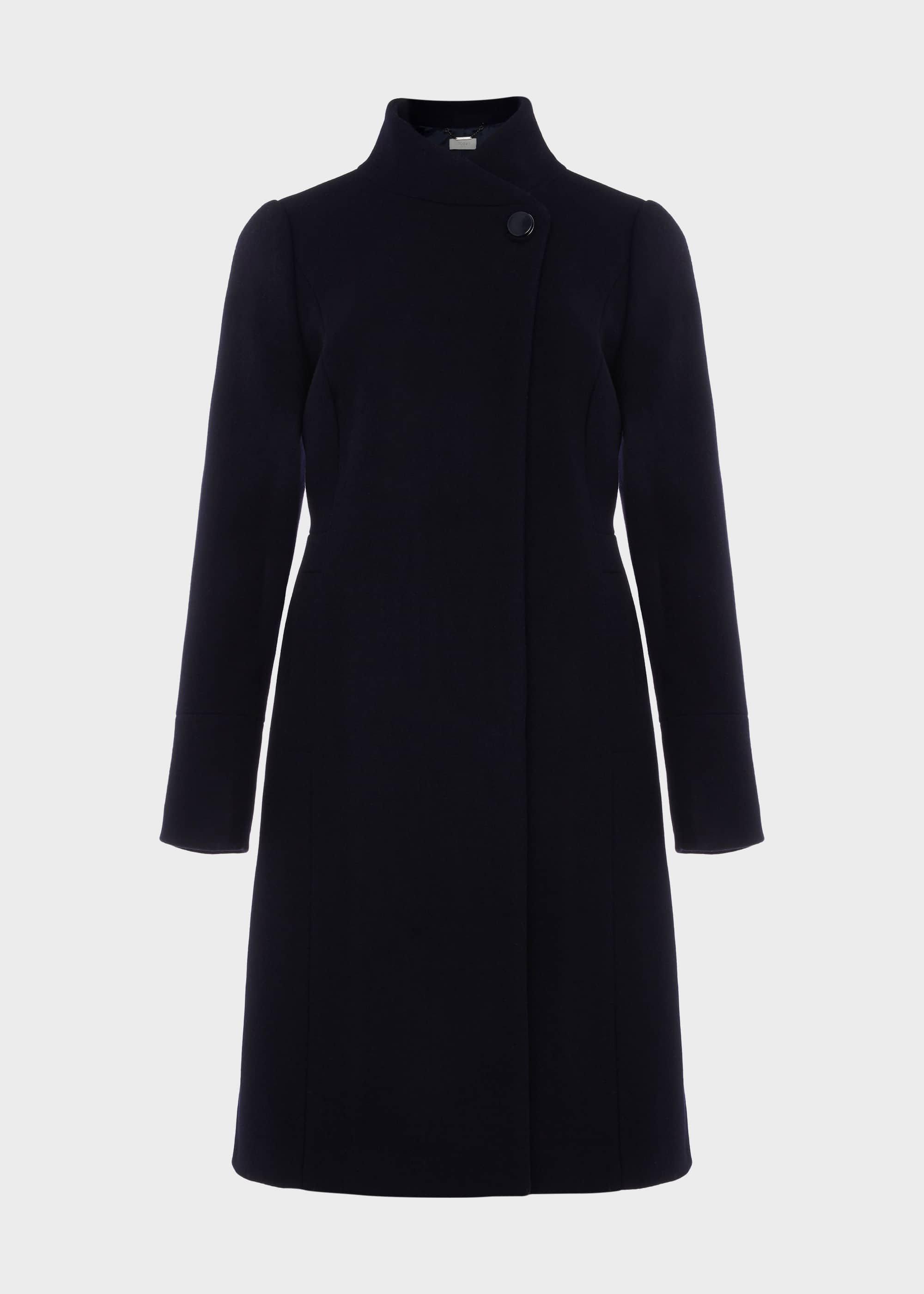 Maisie Wool Blend Coat, Navy, hi-res