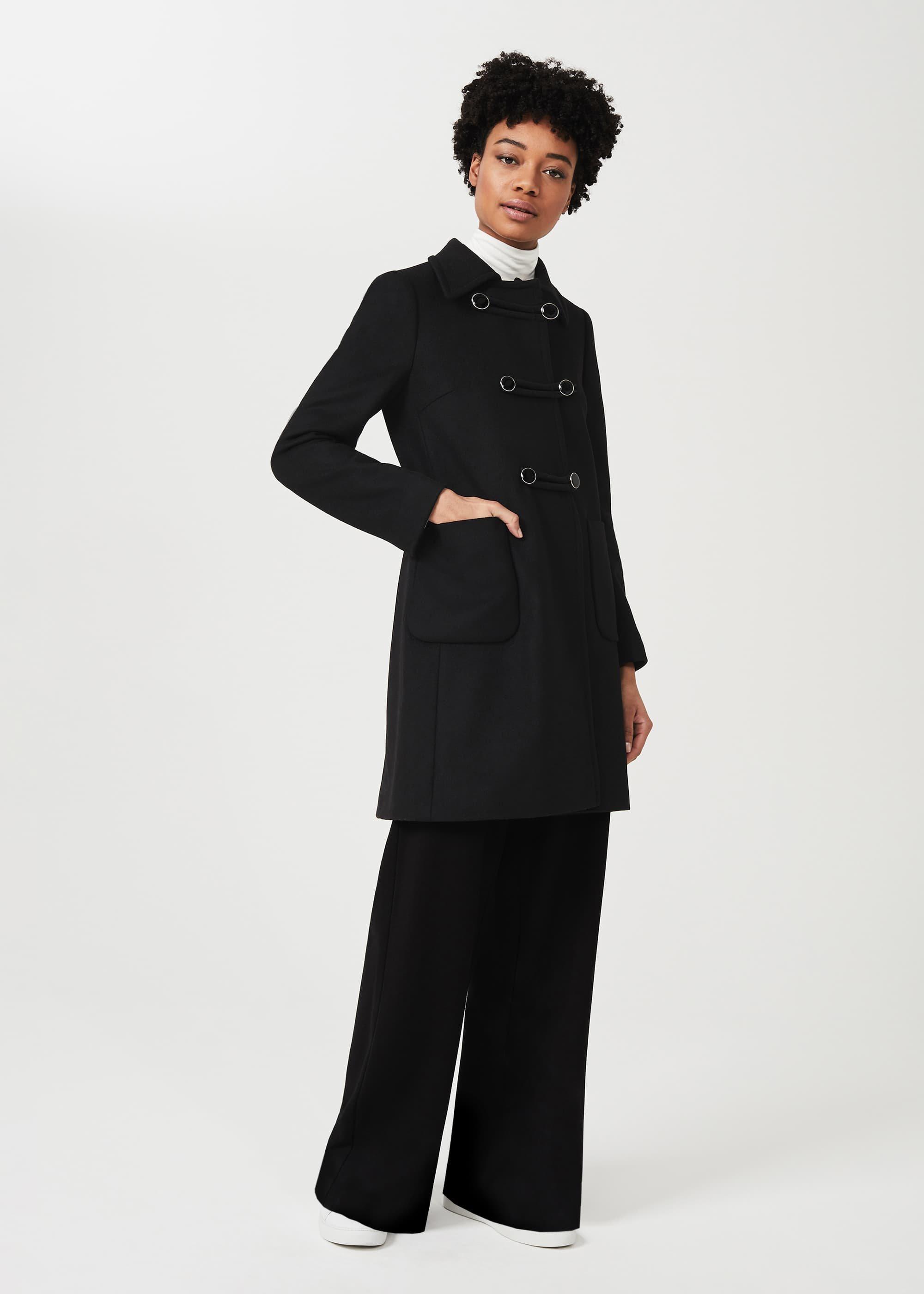 Nuala Wool Blend Coat, Black, hi-res
