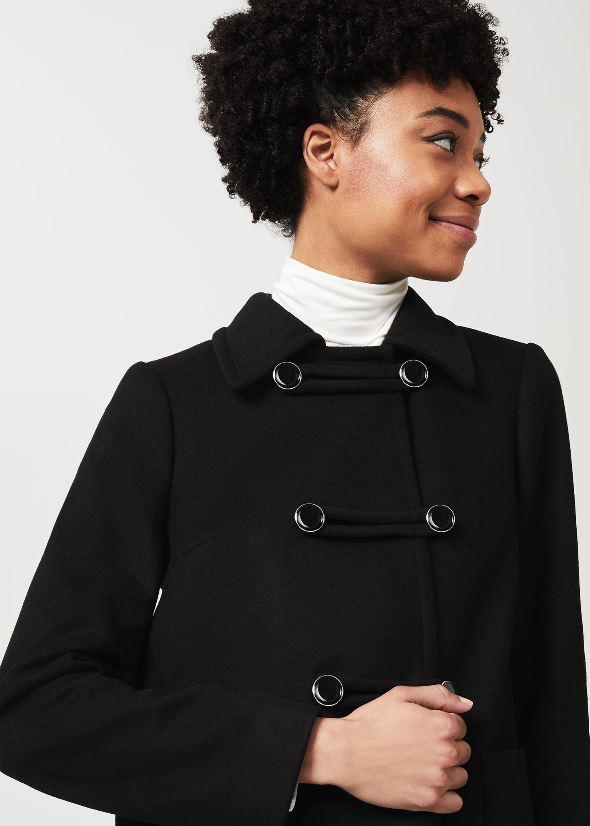 Nuala Wool Blend Coat, Black, hi-res