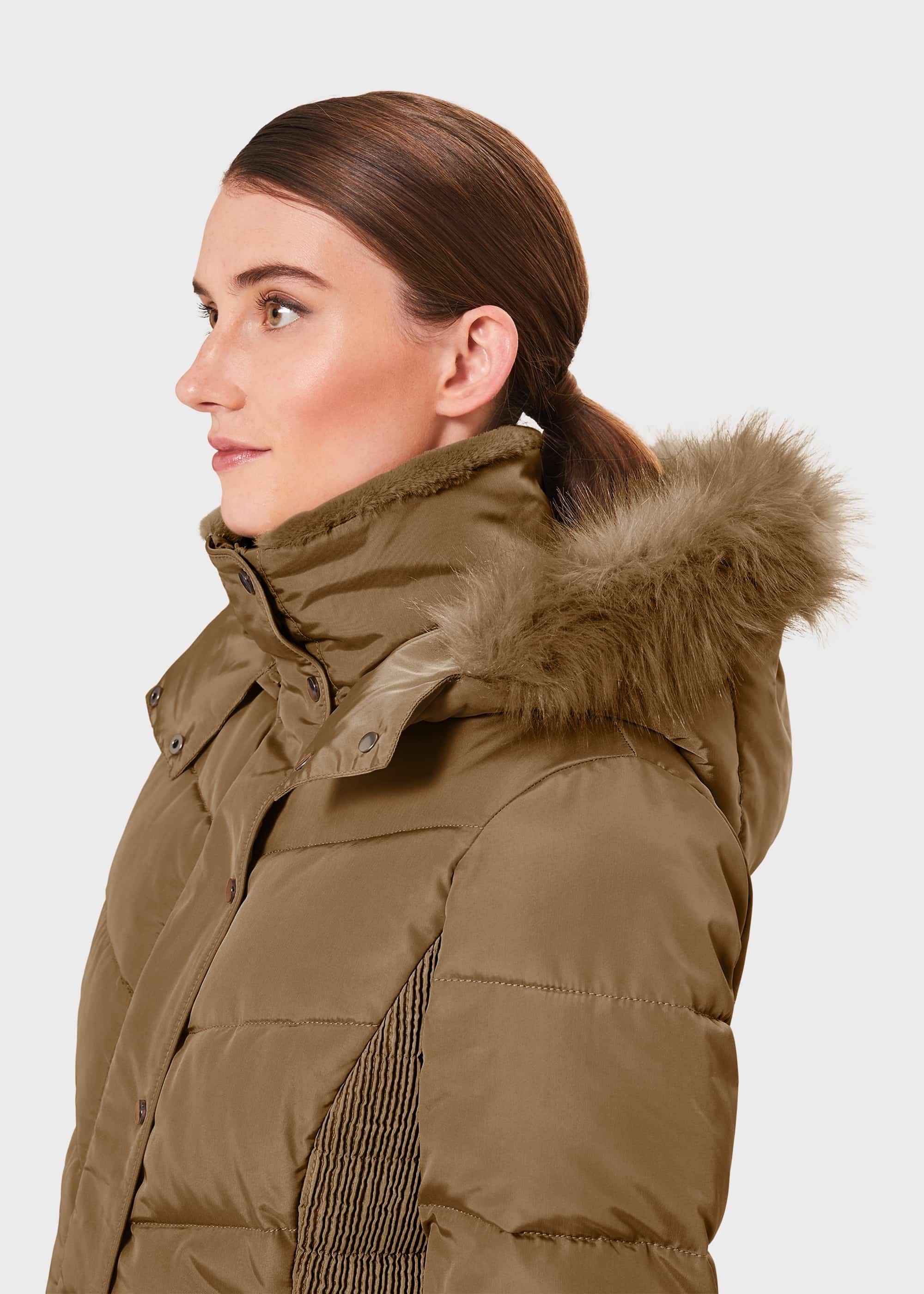 Petite Lilian Puffer Jacket With Hood, Camel, hi-res