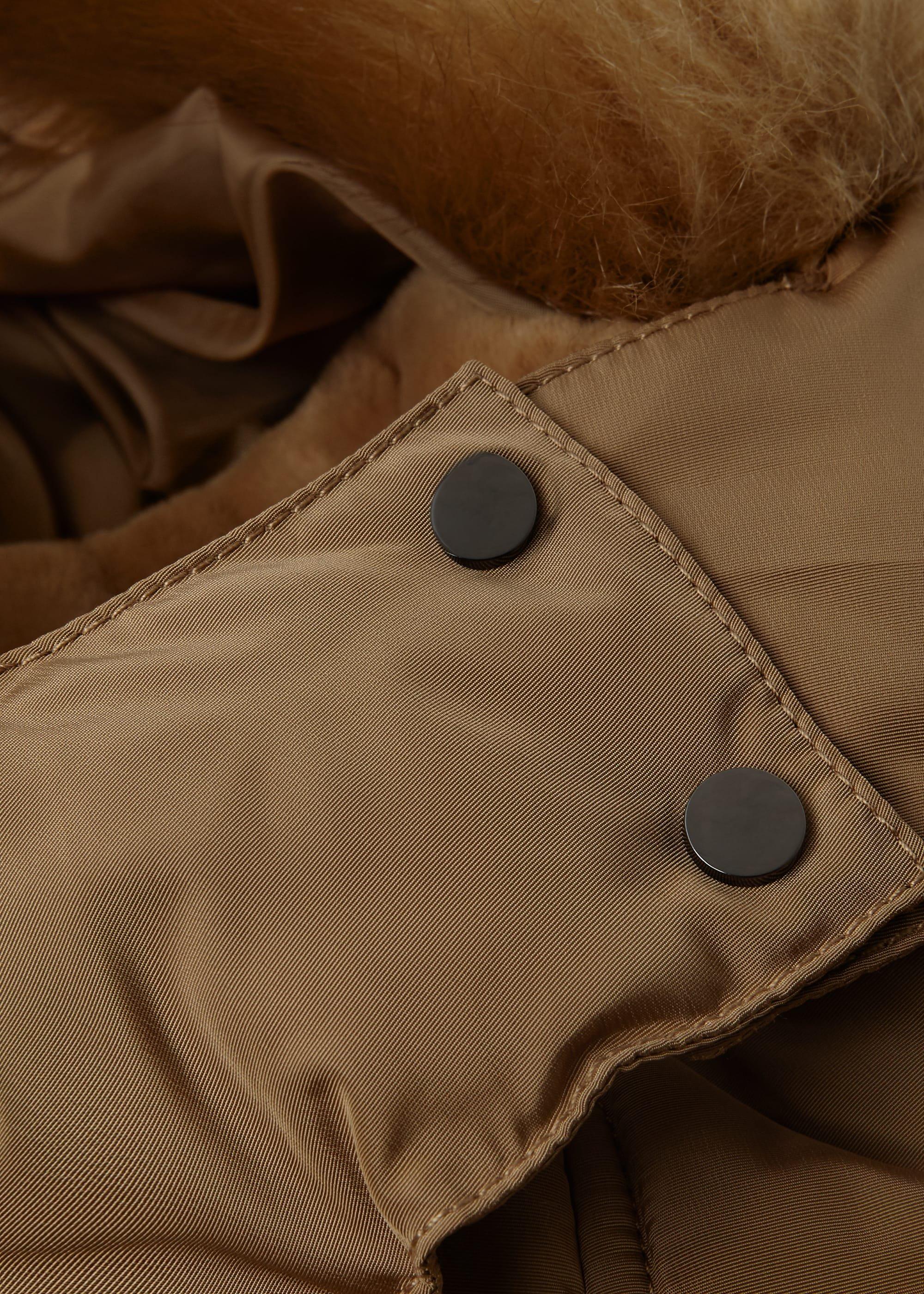 Petite Lilian Puffer Jacket With Hood, Camel, hi-res