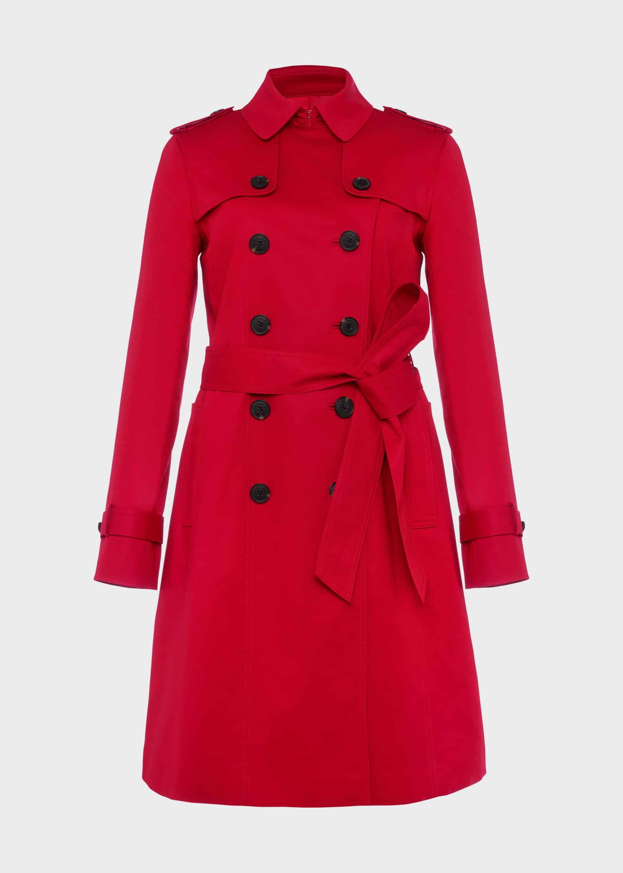 Saskia Water Resistant Trench Coat, Red, hi-res