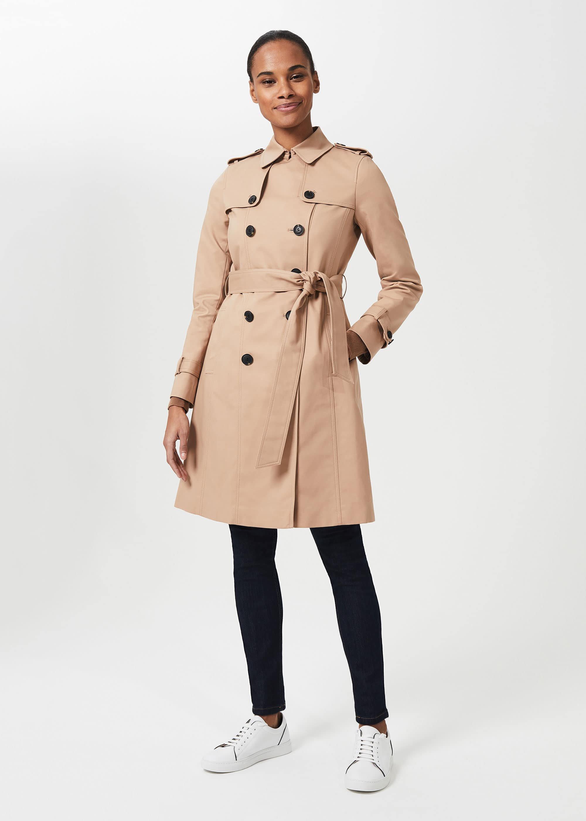 Saskia Water Resistant Trench Coat, Tan, hi-res