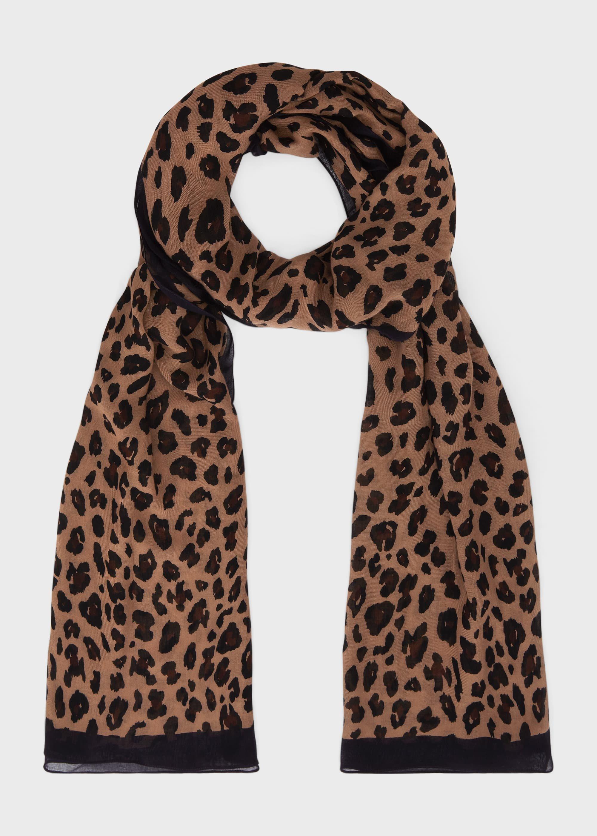 Amari Leopard Scarf, Animal Navy, hi-res
