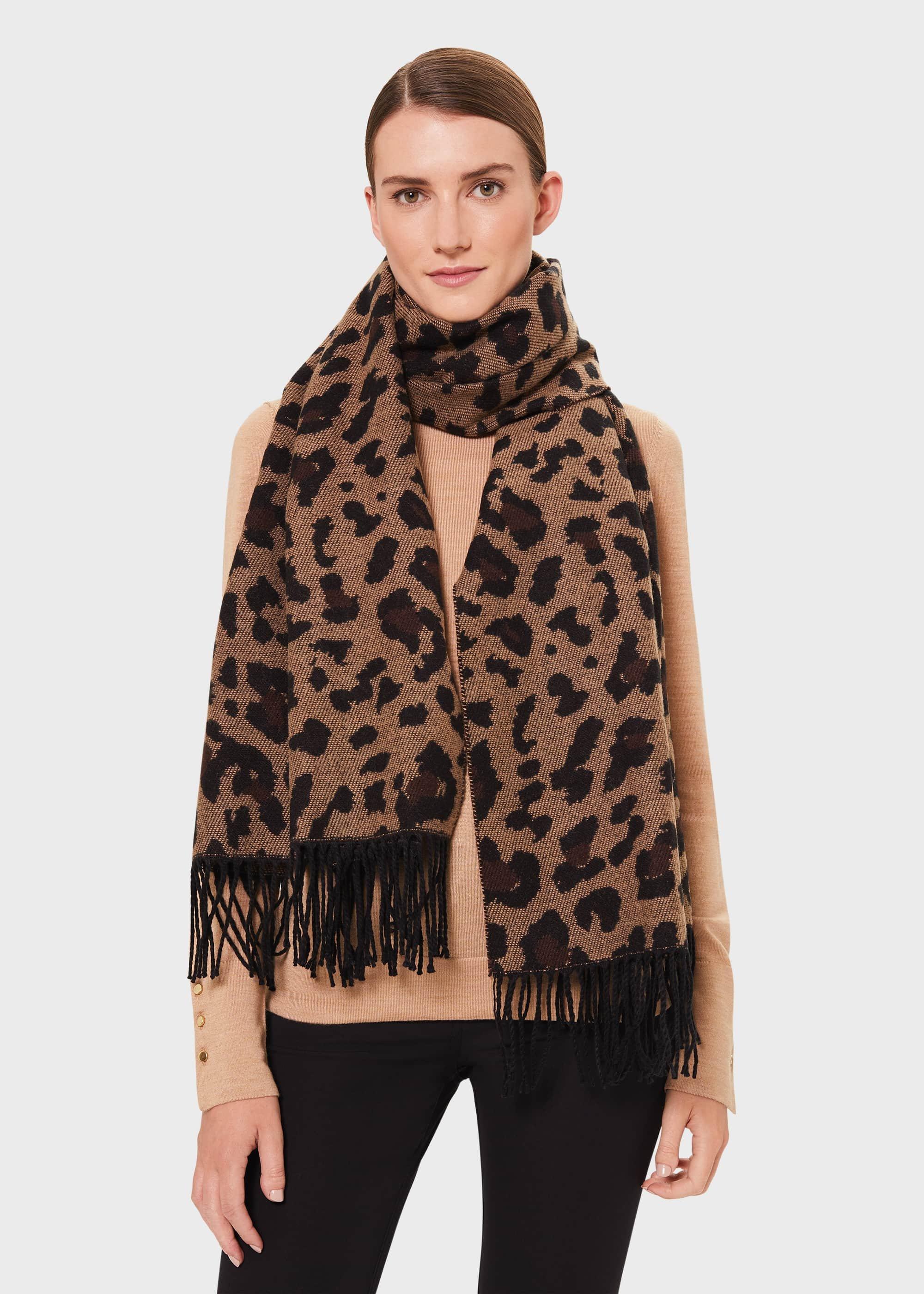 Zaria Leopard Scarf, Animal, hi-res
