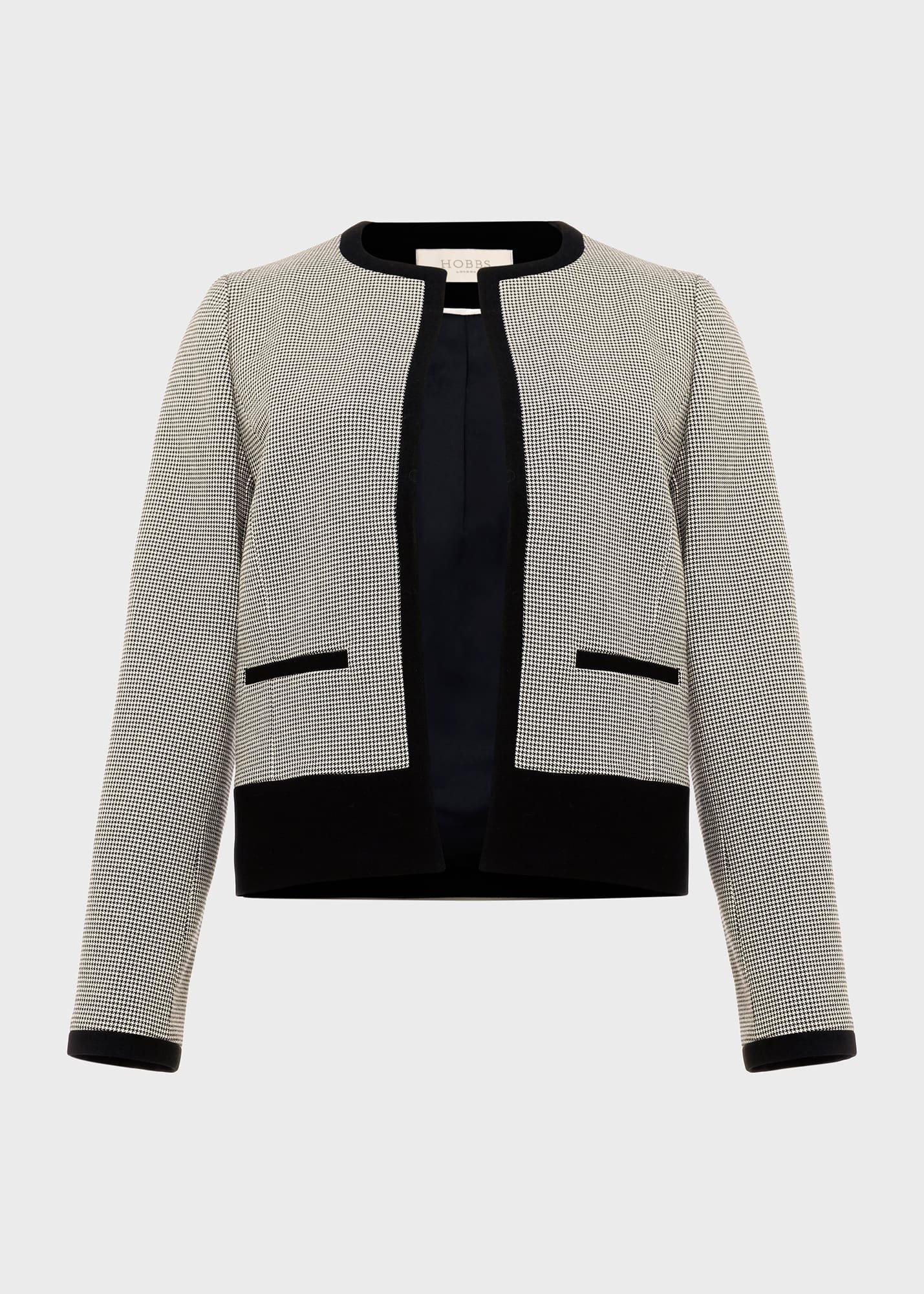 Sienna Houndstooth Jacket, Ivory Black, hi-res