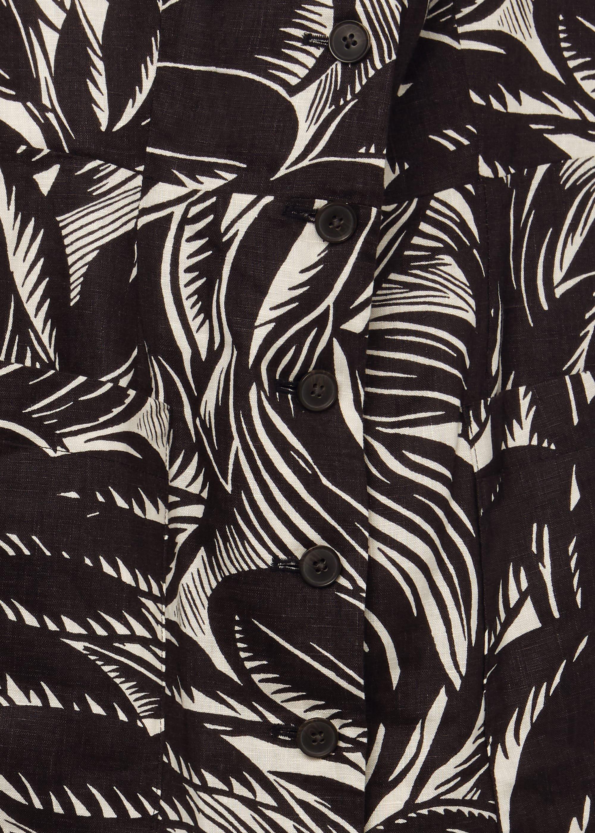 Harley Linen Printed Dress, Bark Ivory, hi-res