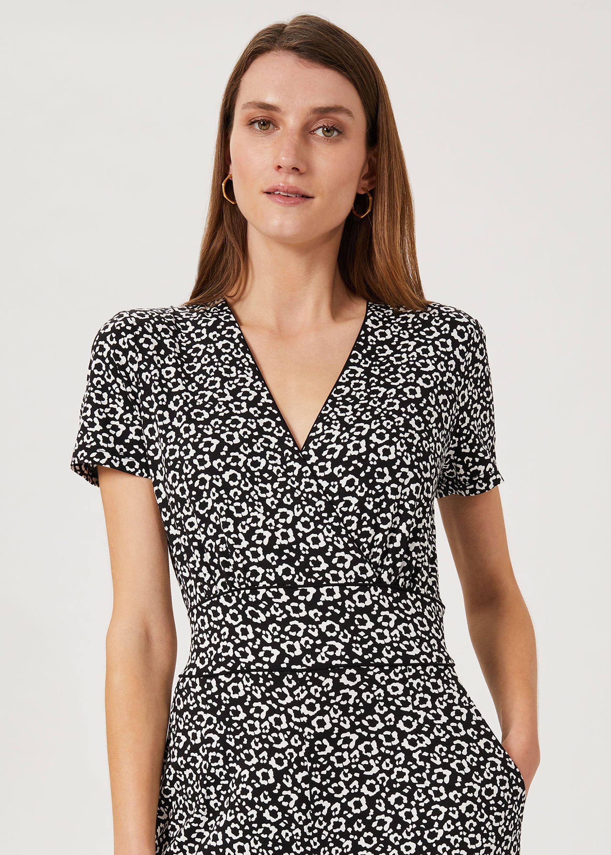 Darcie Jersey Animal Cropped Jumpsuit, Black Ivory, hi-res