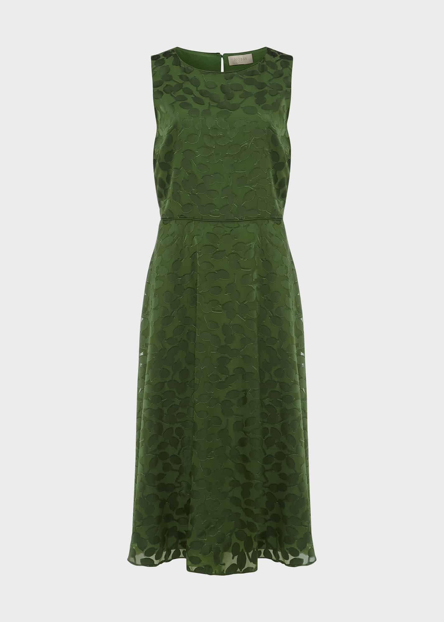 Adaline Jacquard Fit And Flare Dress, Fern Green, hi-res