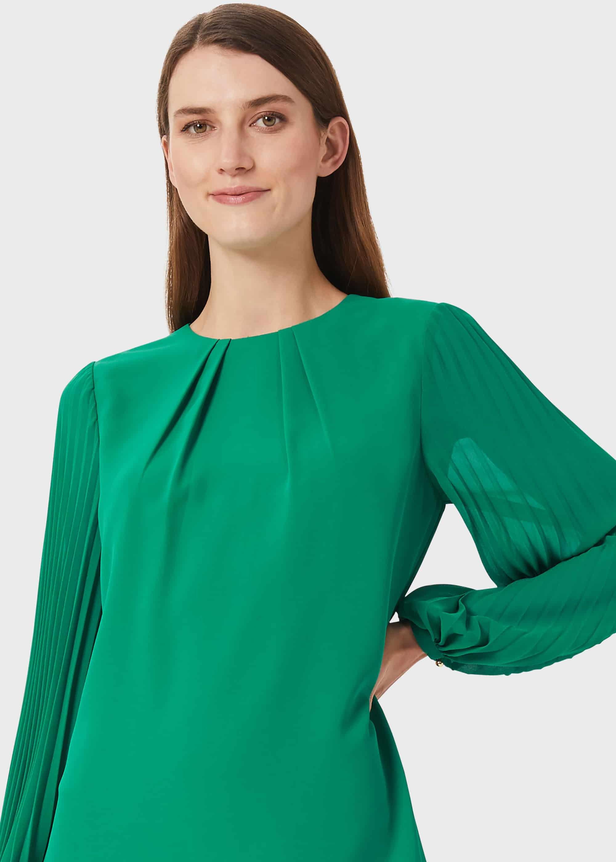 Greta Popover Dress, Field Green, hi-res