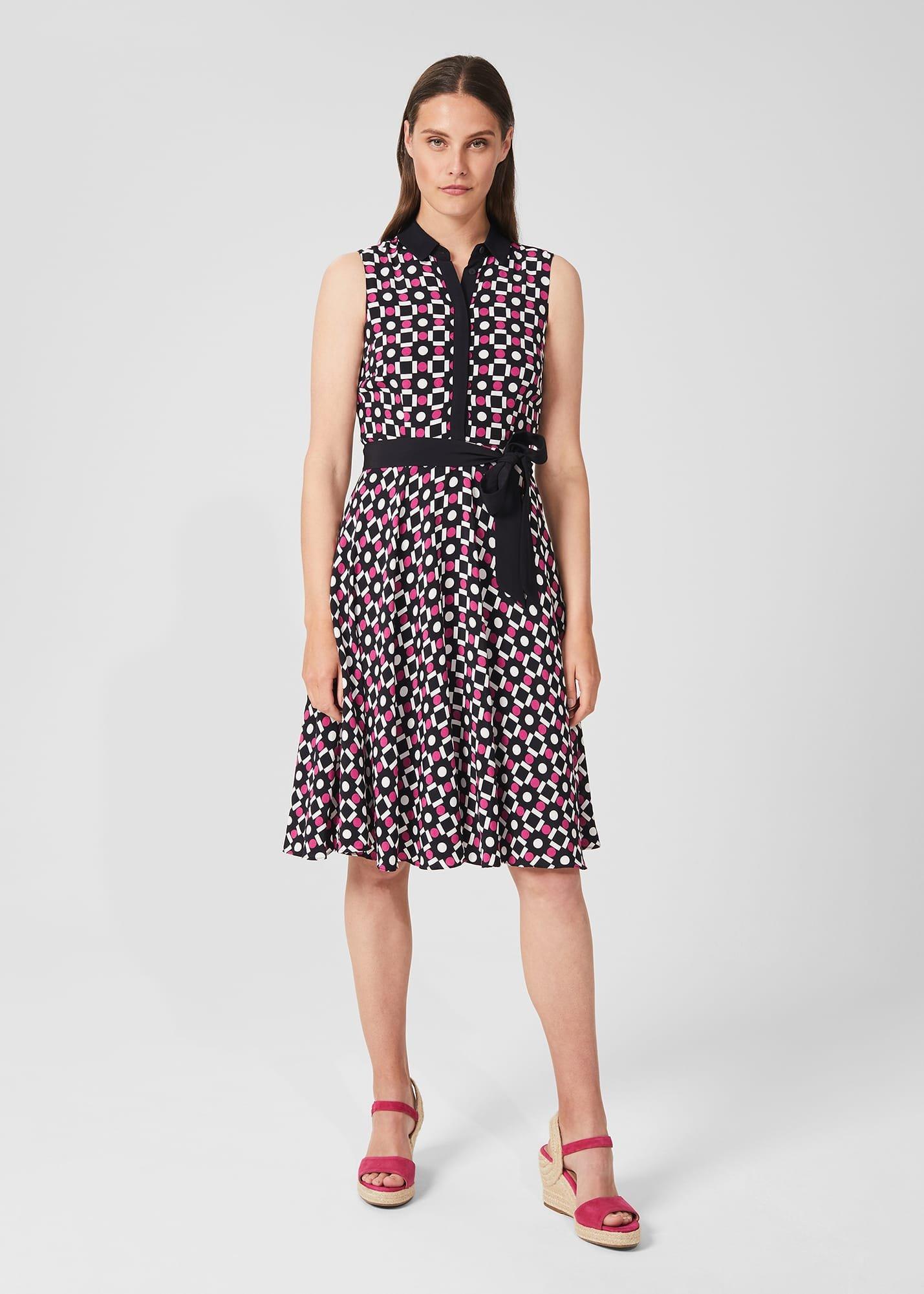Belinda Dress, Navy Multi, hi-res