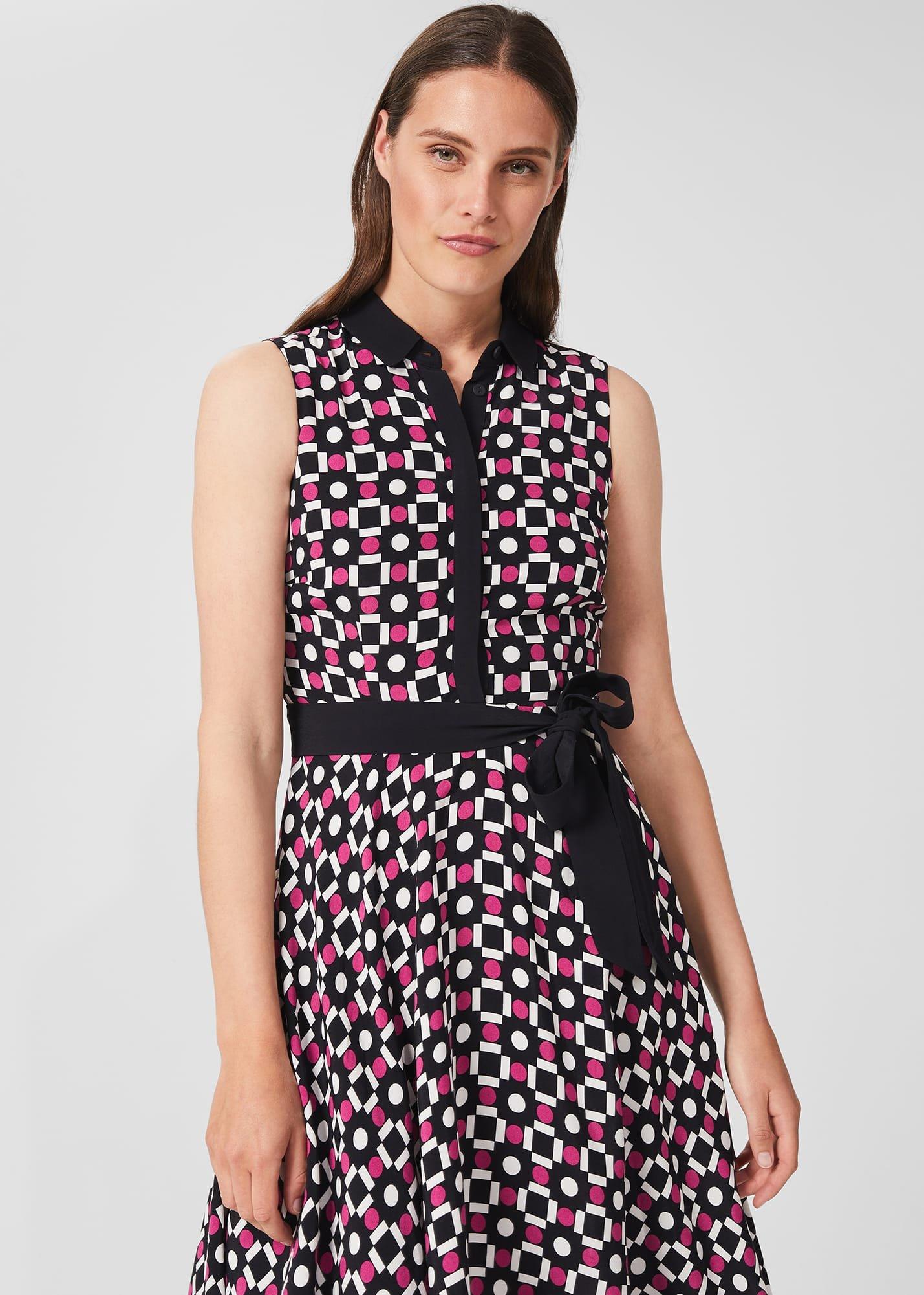Belinda Dress, Navy Multi, hi-res
