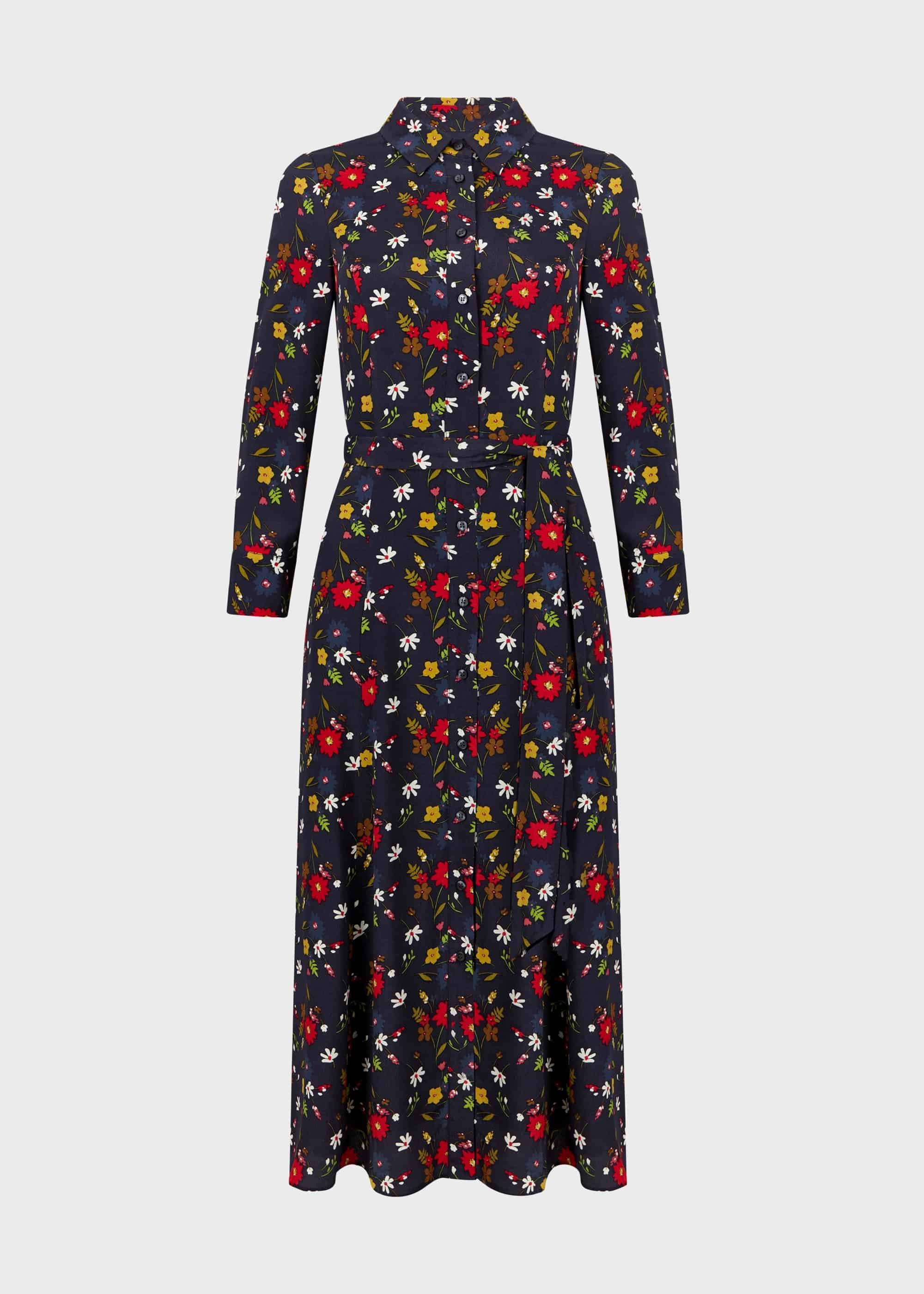 Annette Floral Midi Dress, Midnight Multi, hi-res