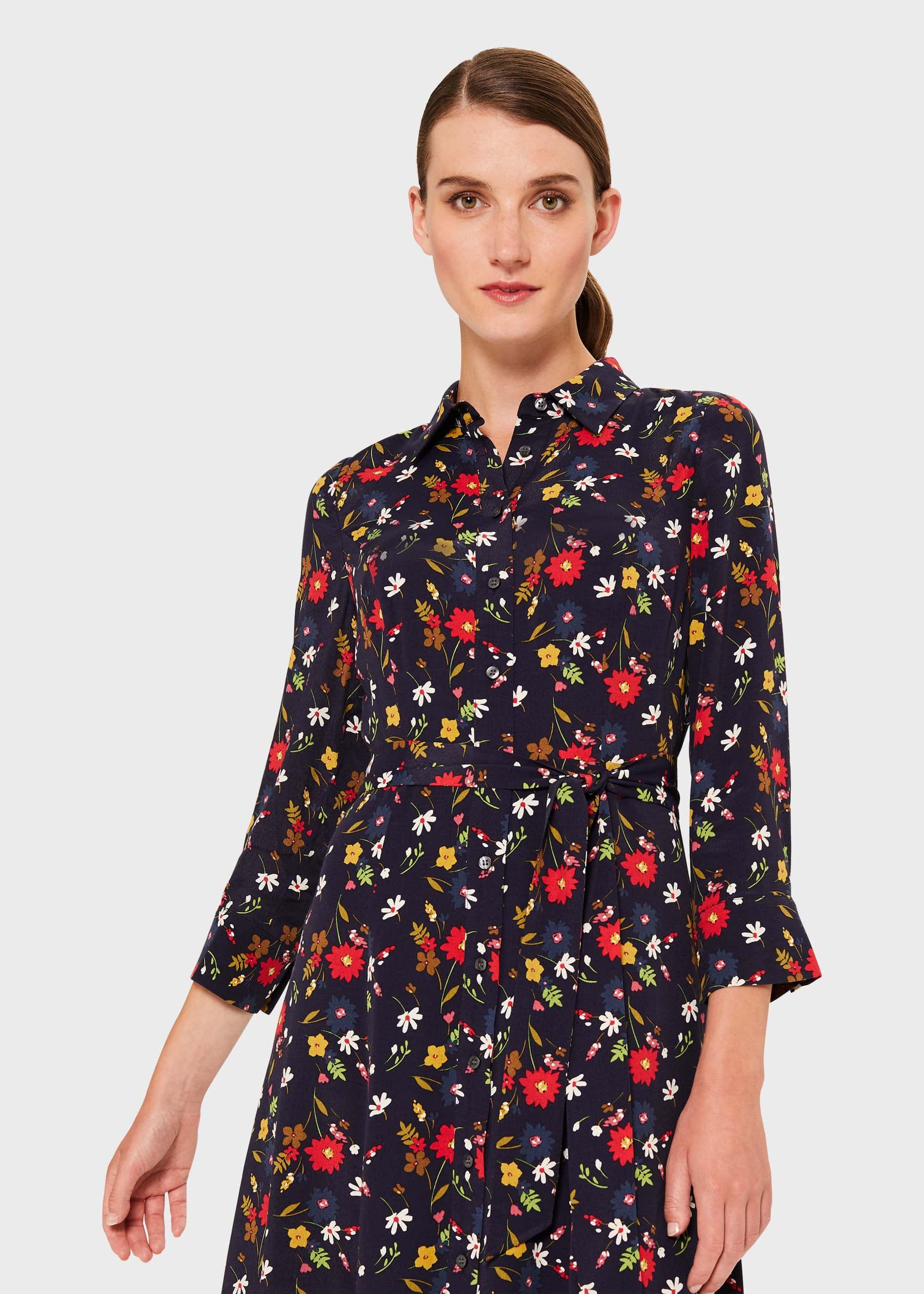 Annette Floral Midi Dress, Midnight Multi, hi-res