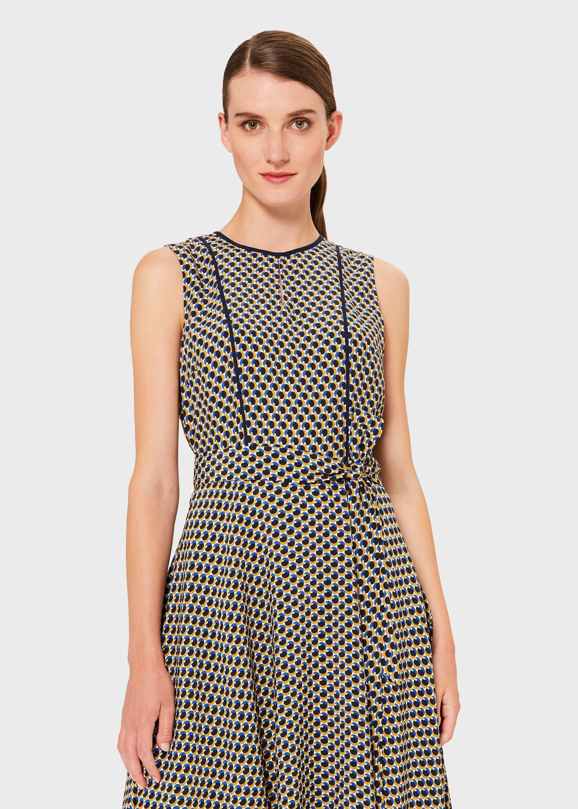 Madeleine Geo Fit And Flare Dress, Blue Multi, hi-res