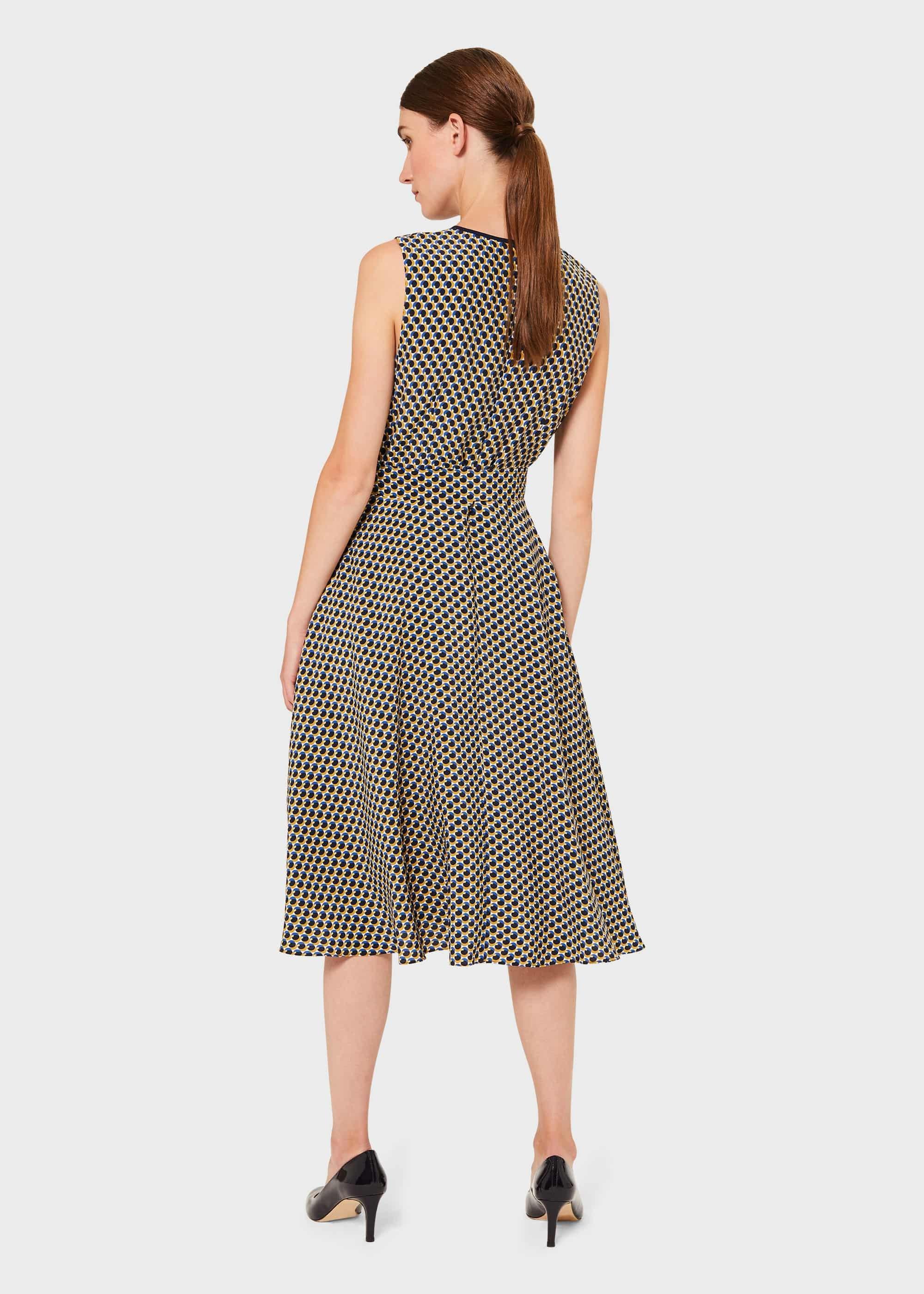 Madeleine Geo Fit And Flare Dress, Blue Multi, hi-res