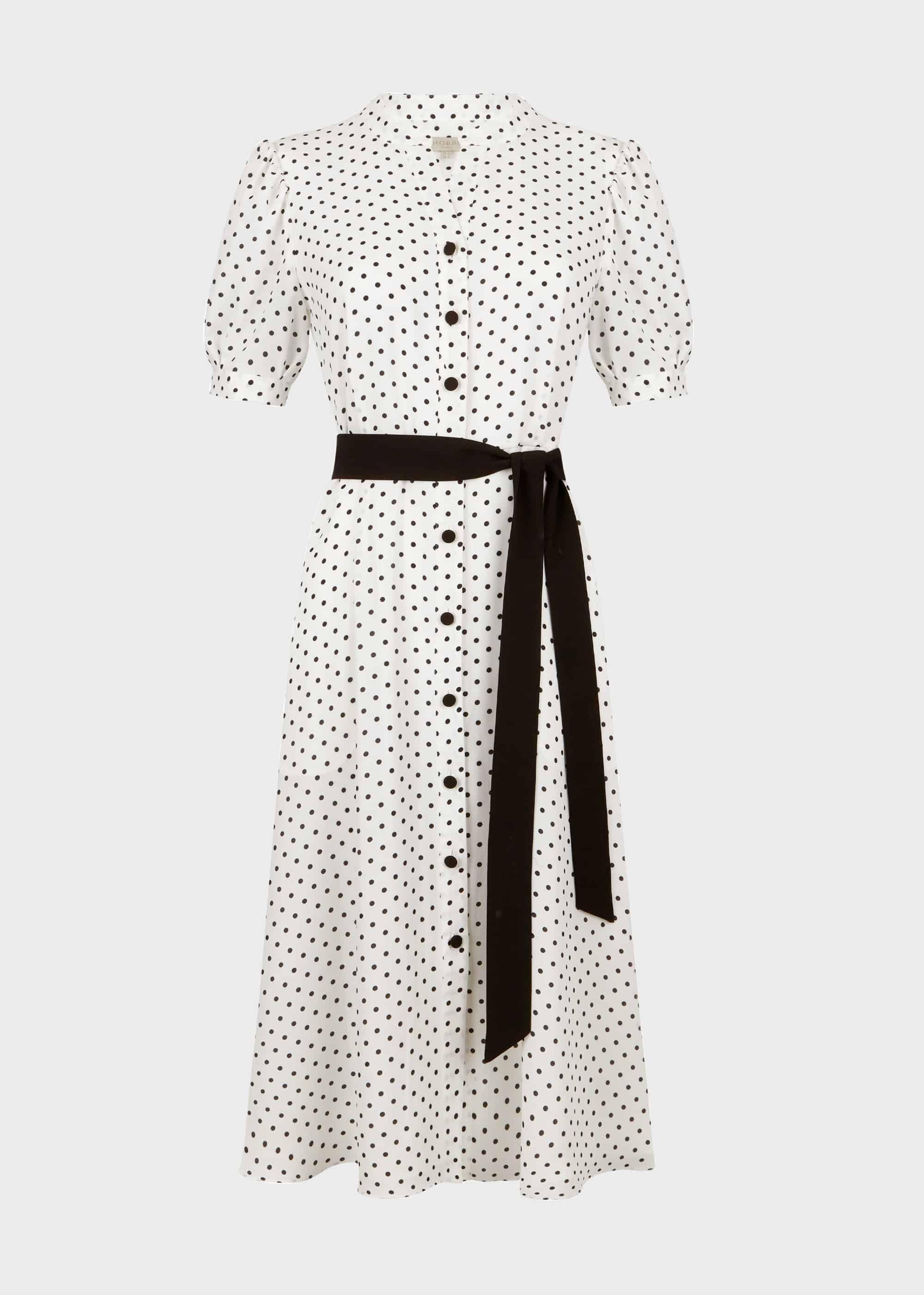 Eliza Crepe SpoT-Shirt Dress, Ivory Black, hi-res