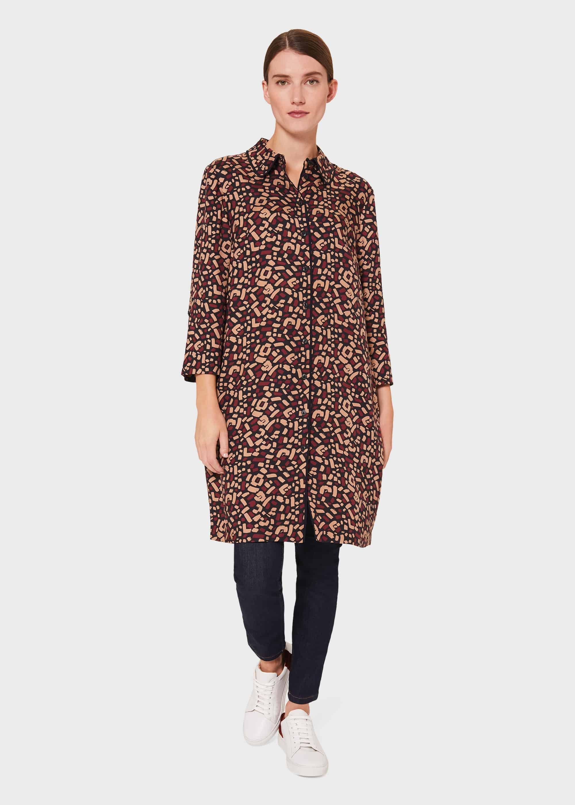 Aubery Dress, Navy Cml Merlot, hi-res