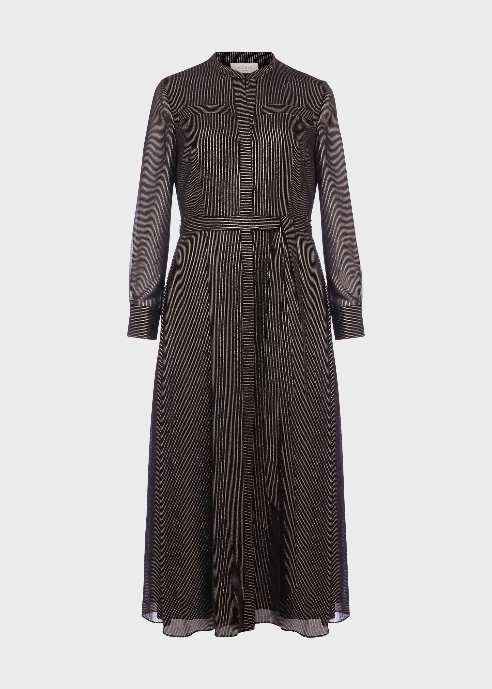 Wren Shirt Dress, Black Gold, hi-res