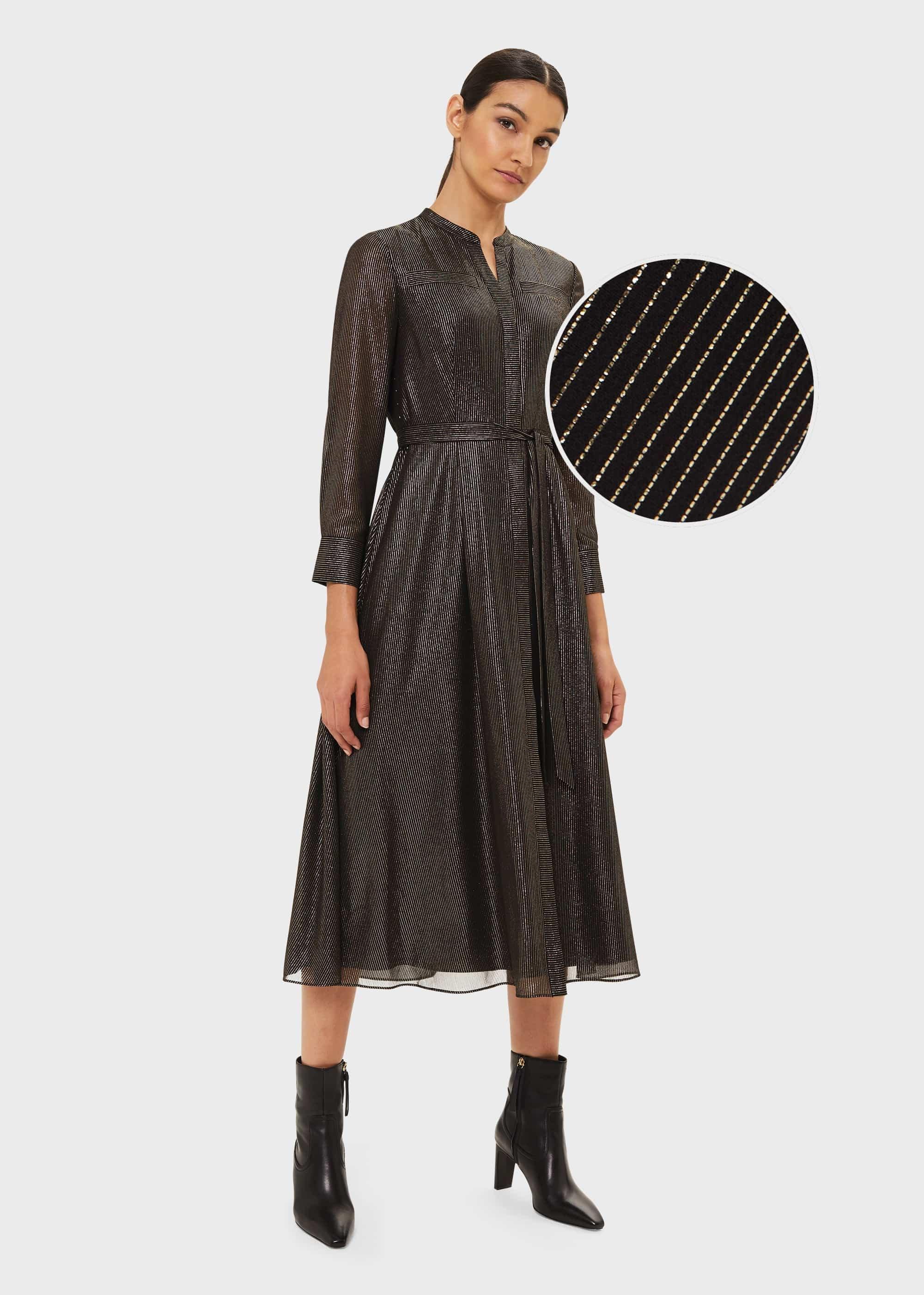 Wren Shirt Dress, Black Gold, hi-res