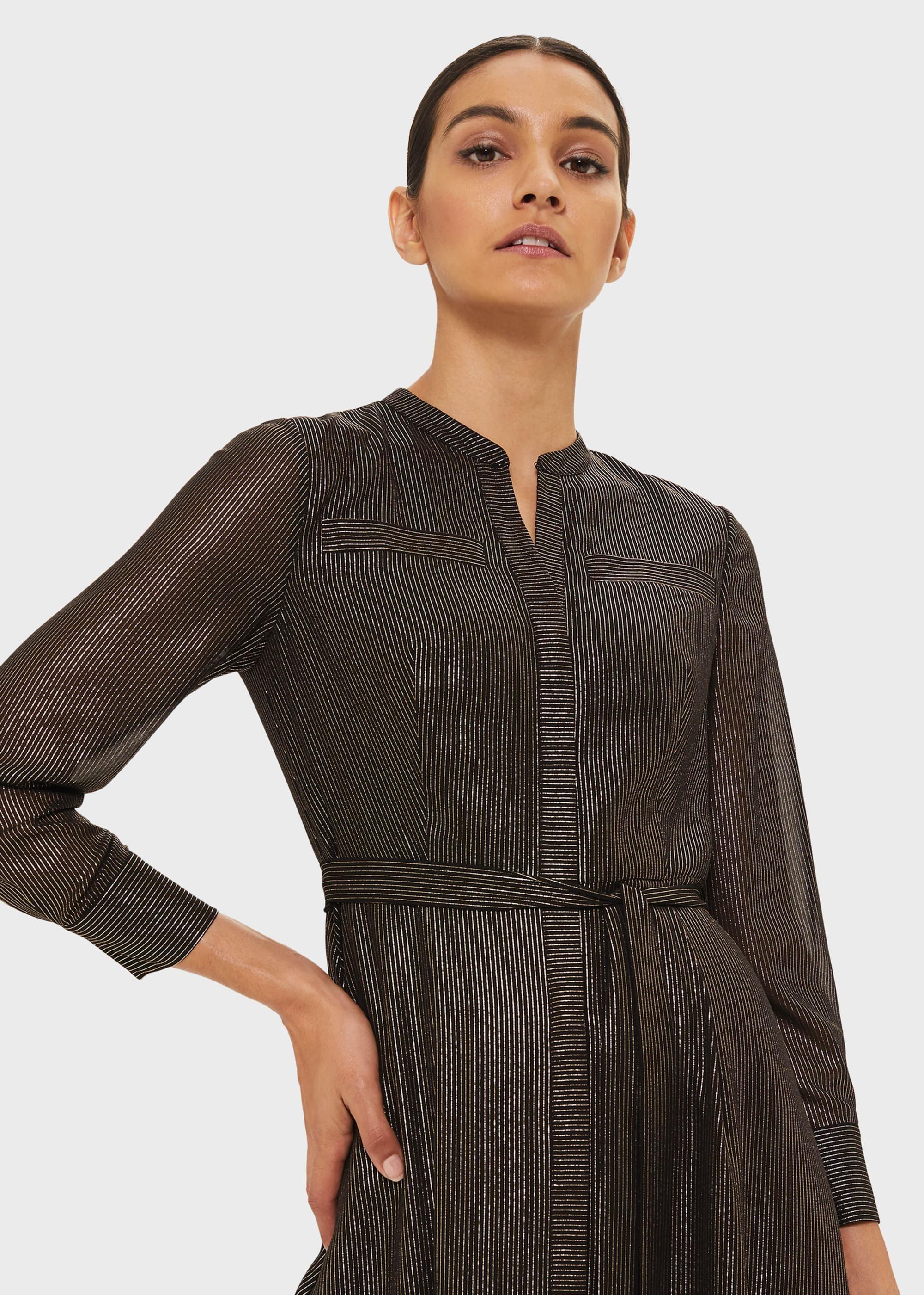 Wren Shirt Dress, Black Gold, hi-res