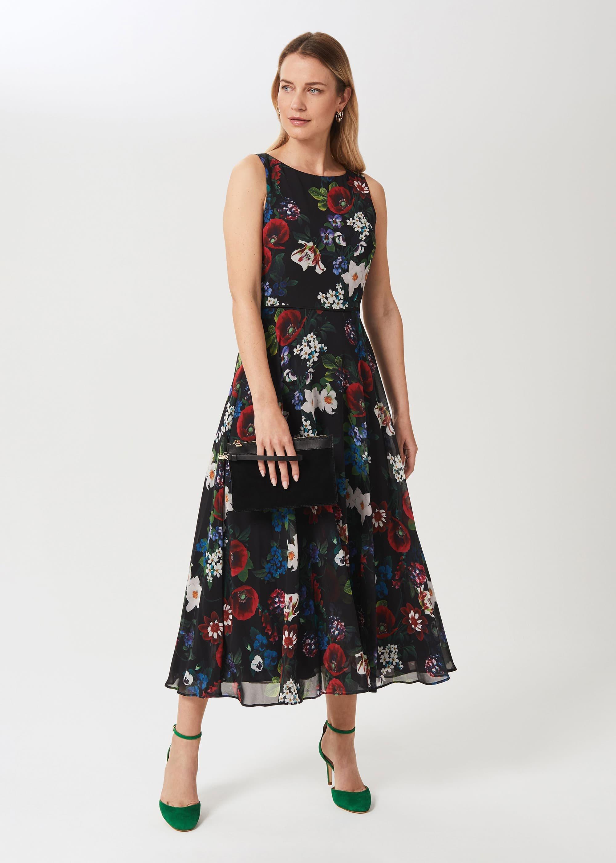 Petite Carly Dress, Black Multi, hi-res