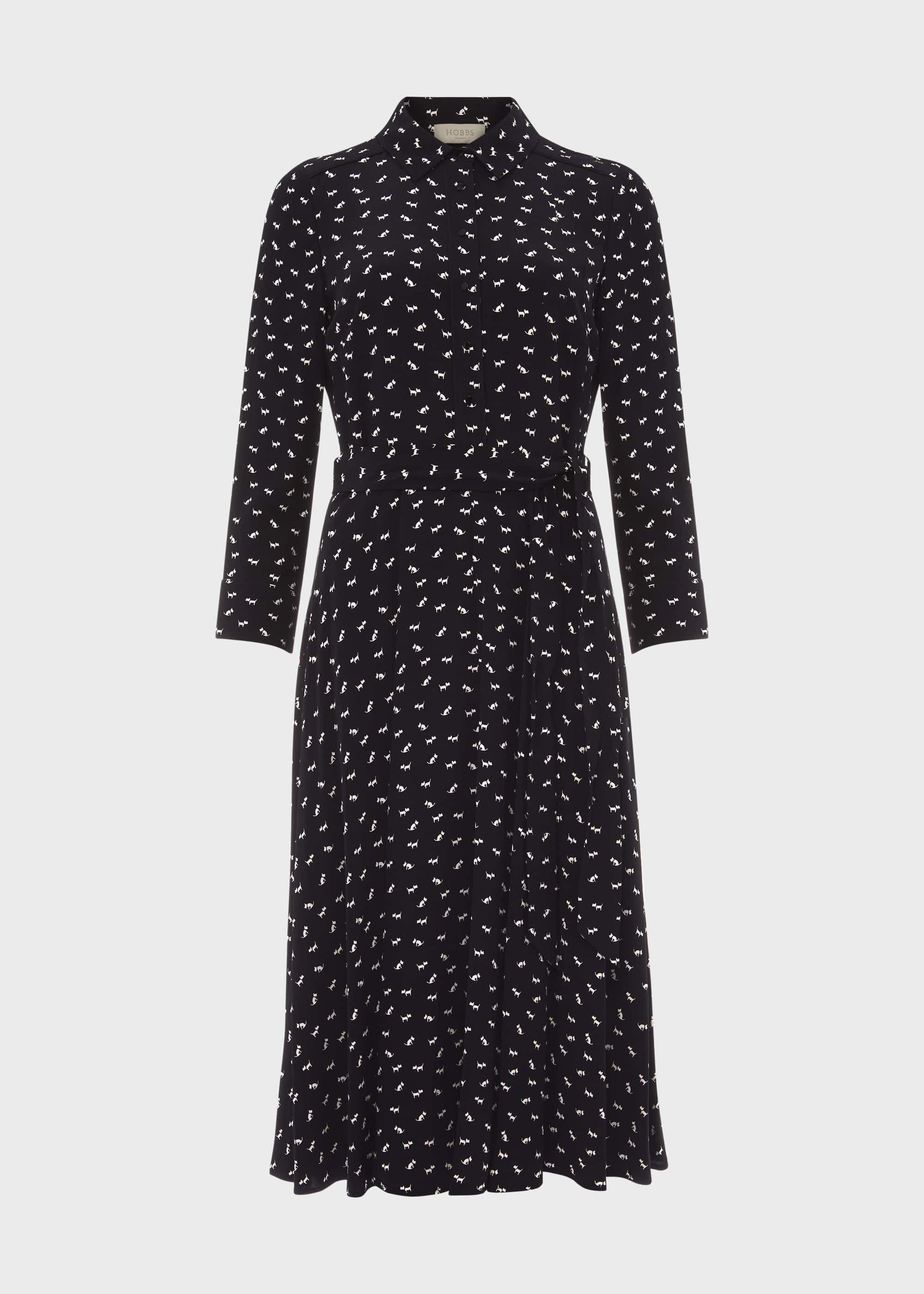 Emmaline Midi Dress, Navy Ivory, hi-res