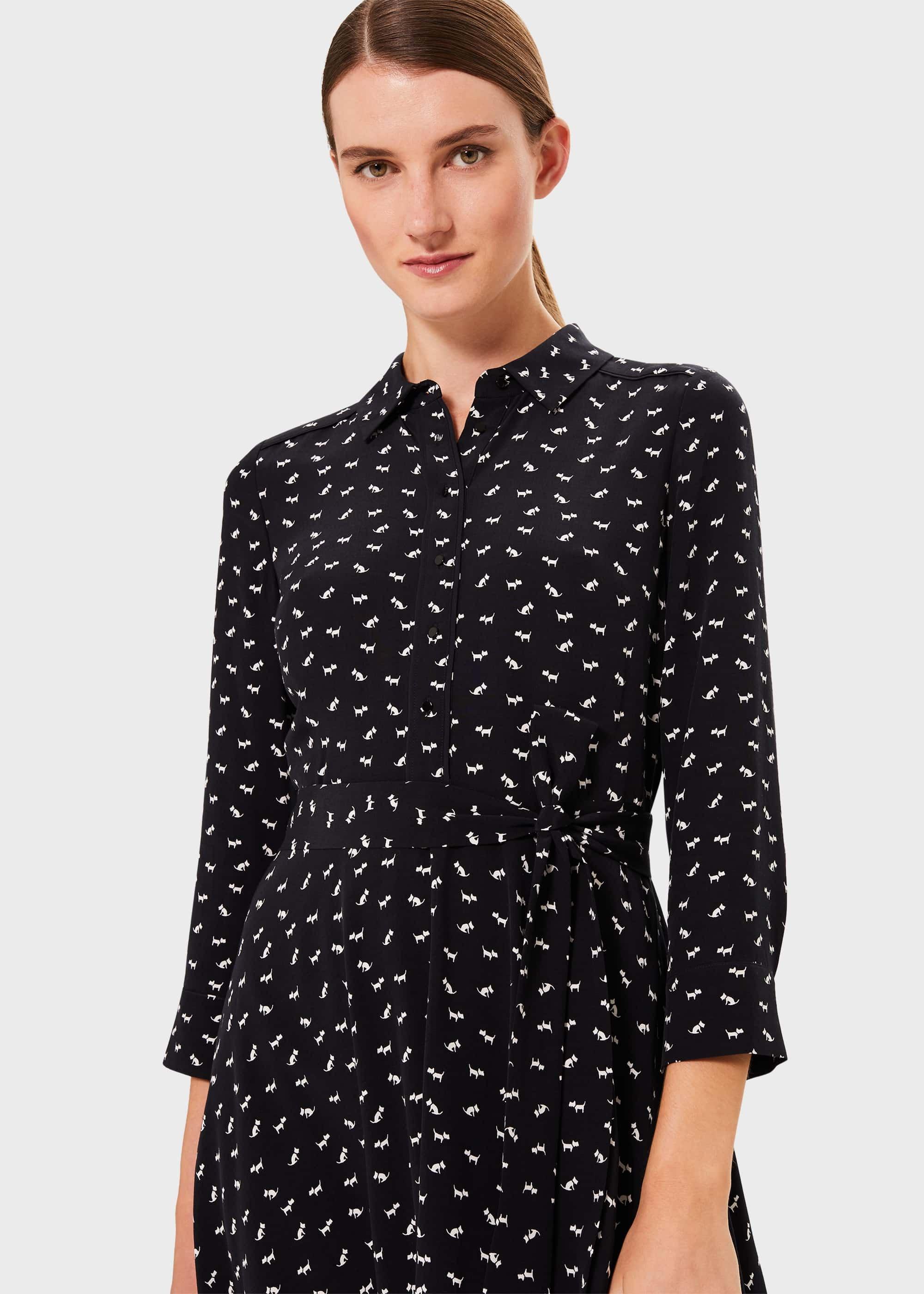 Emmaline Midi Dress, Navy Ivory, hi-res