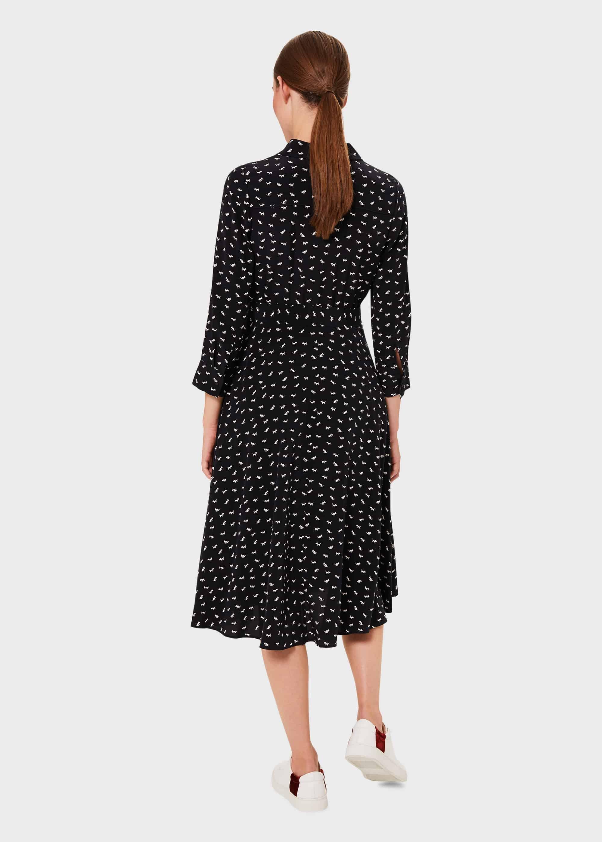 Emmaline Midi Dress, Navy Ivory, hi-res