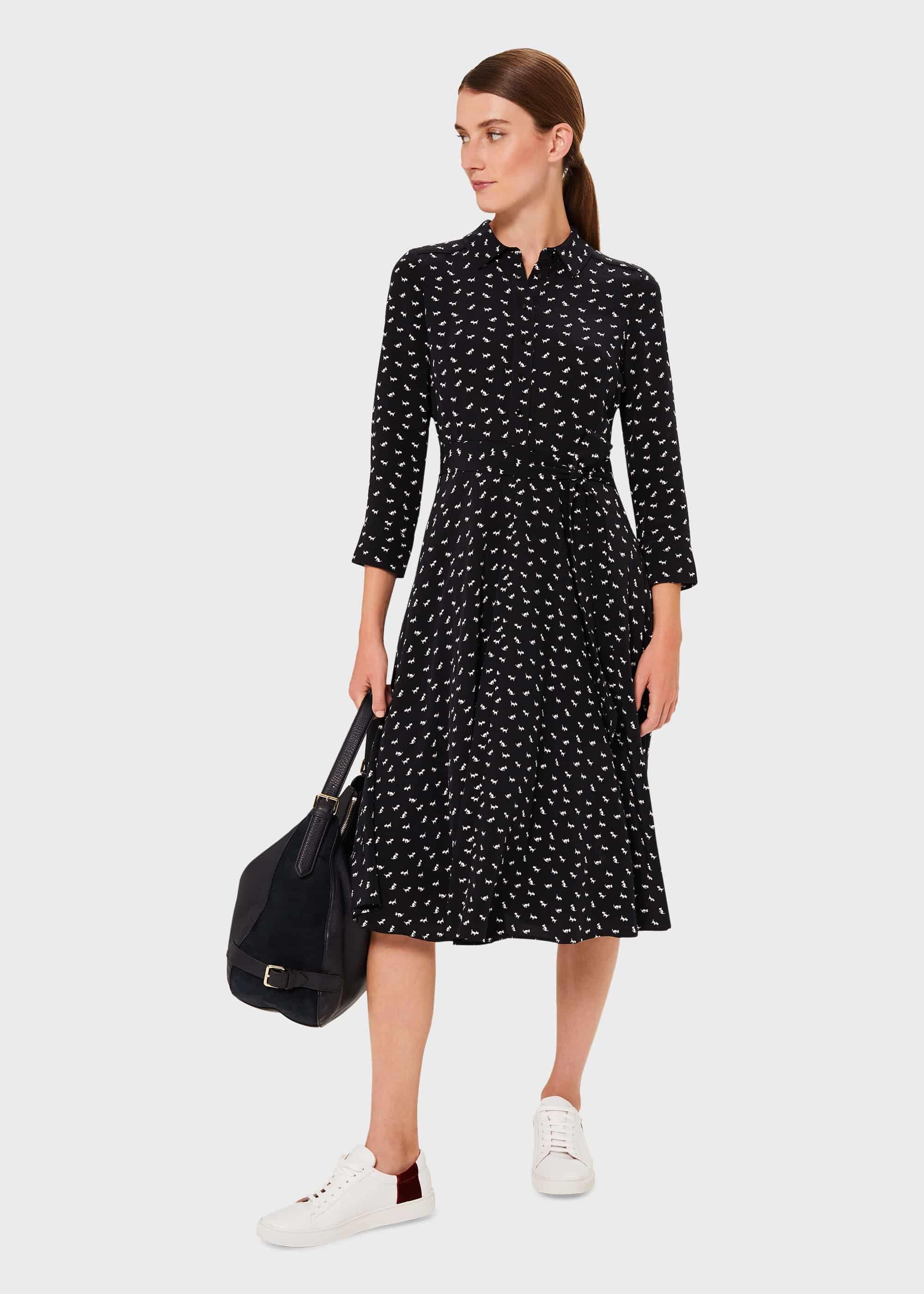 Emmaline Midi Dress, Navy Ivory, hi-res