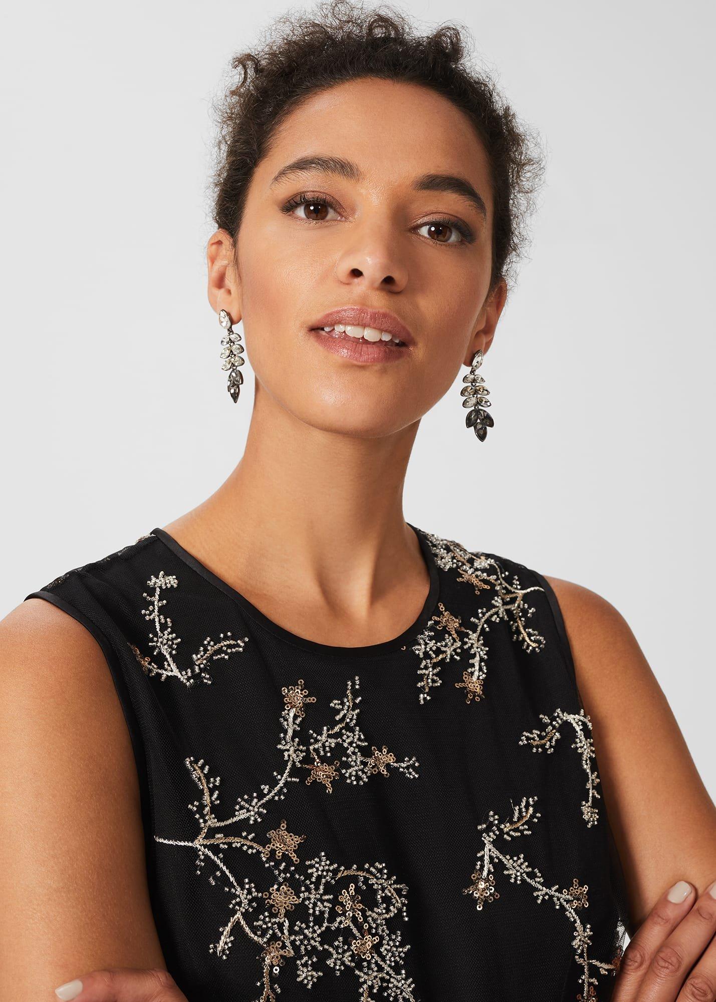 Lilith Dress, Black Metallic, hi-res