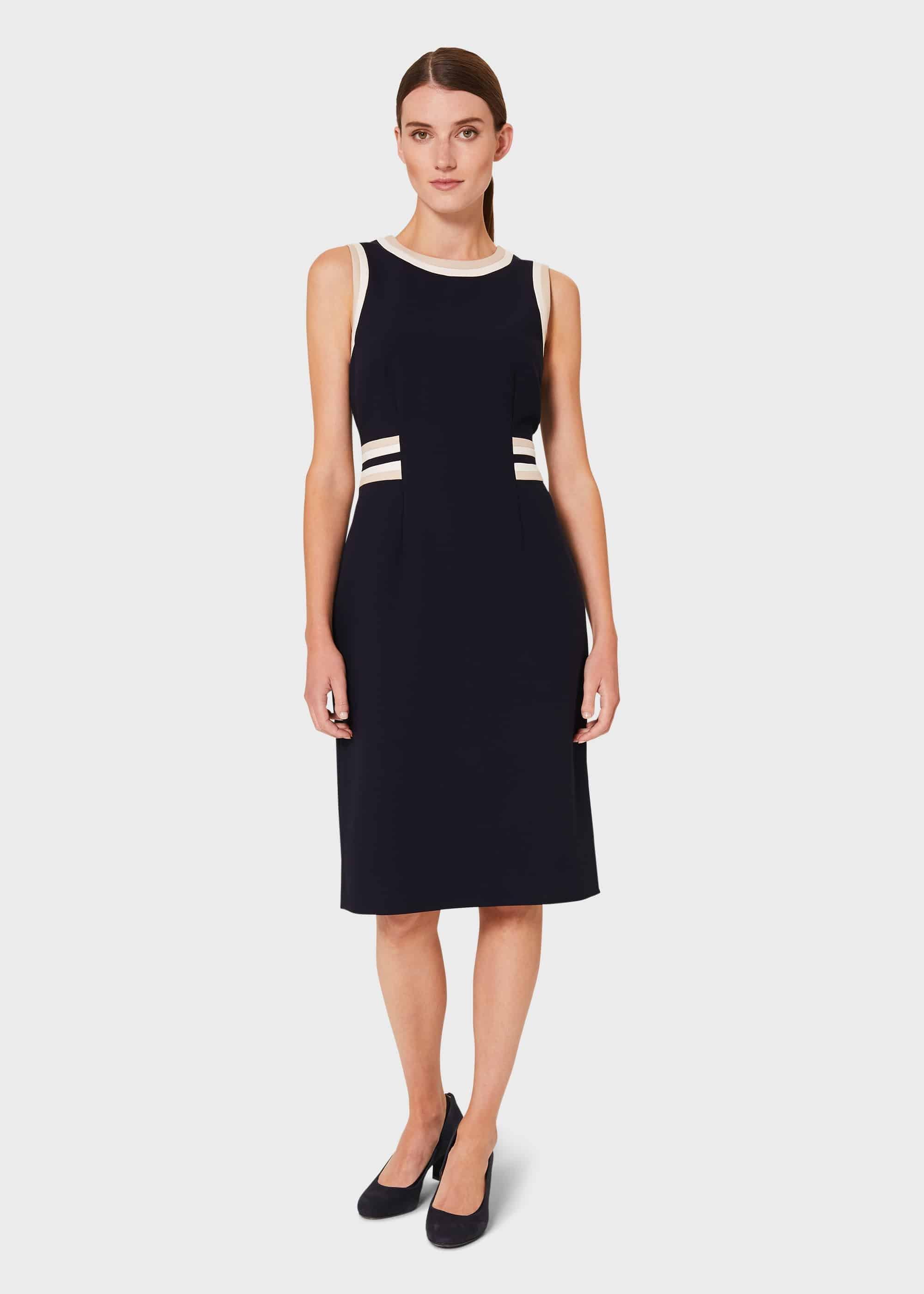 Ebony Dress, Navy Camel Ivry, hi-res