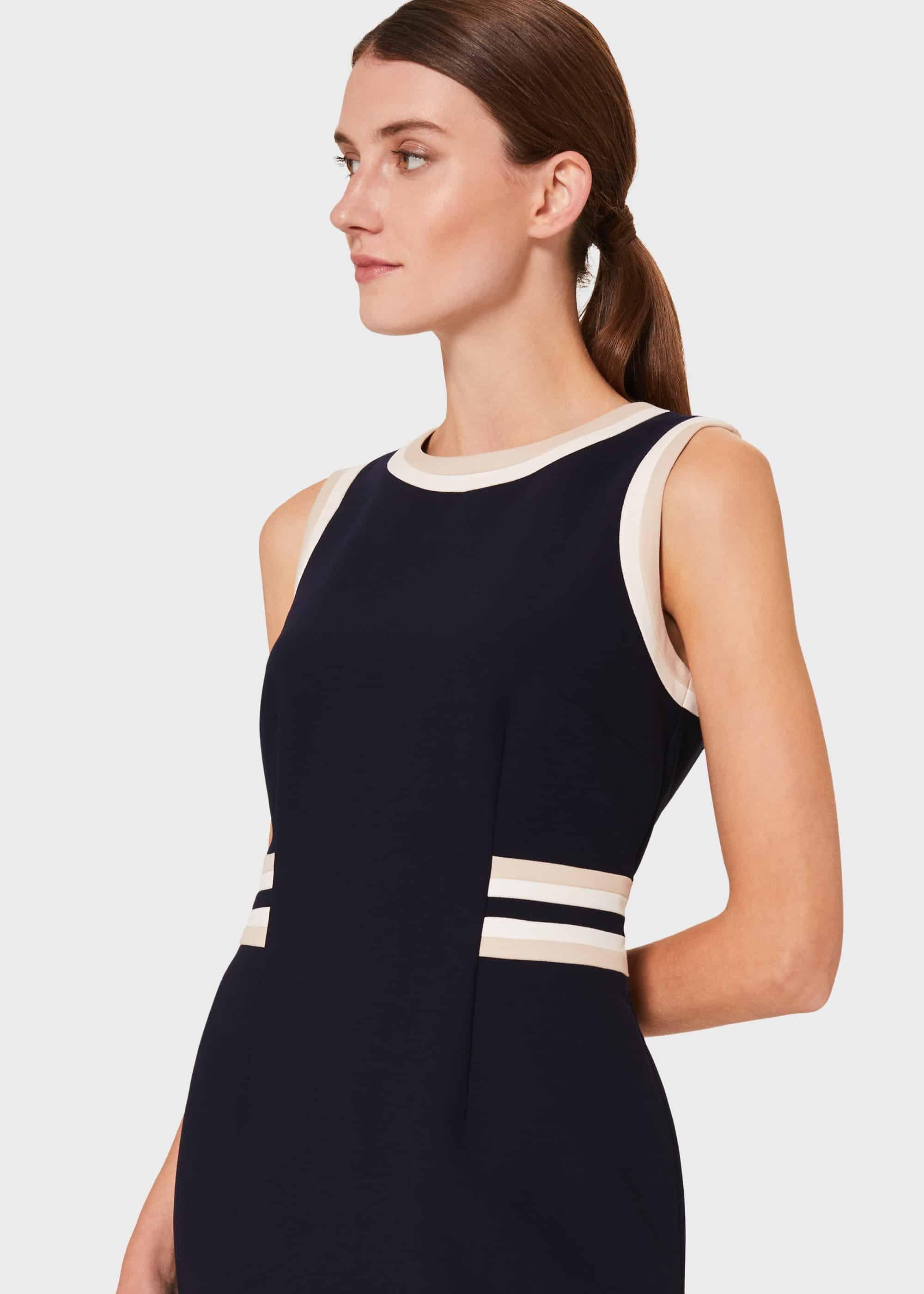 Ebony Dress, Navy Camel Ivry, hi-res