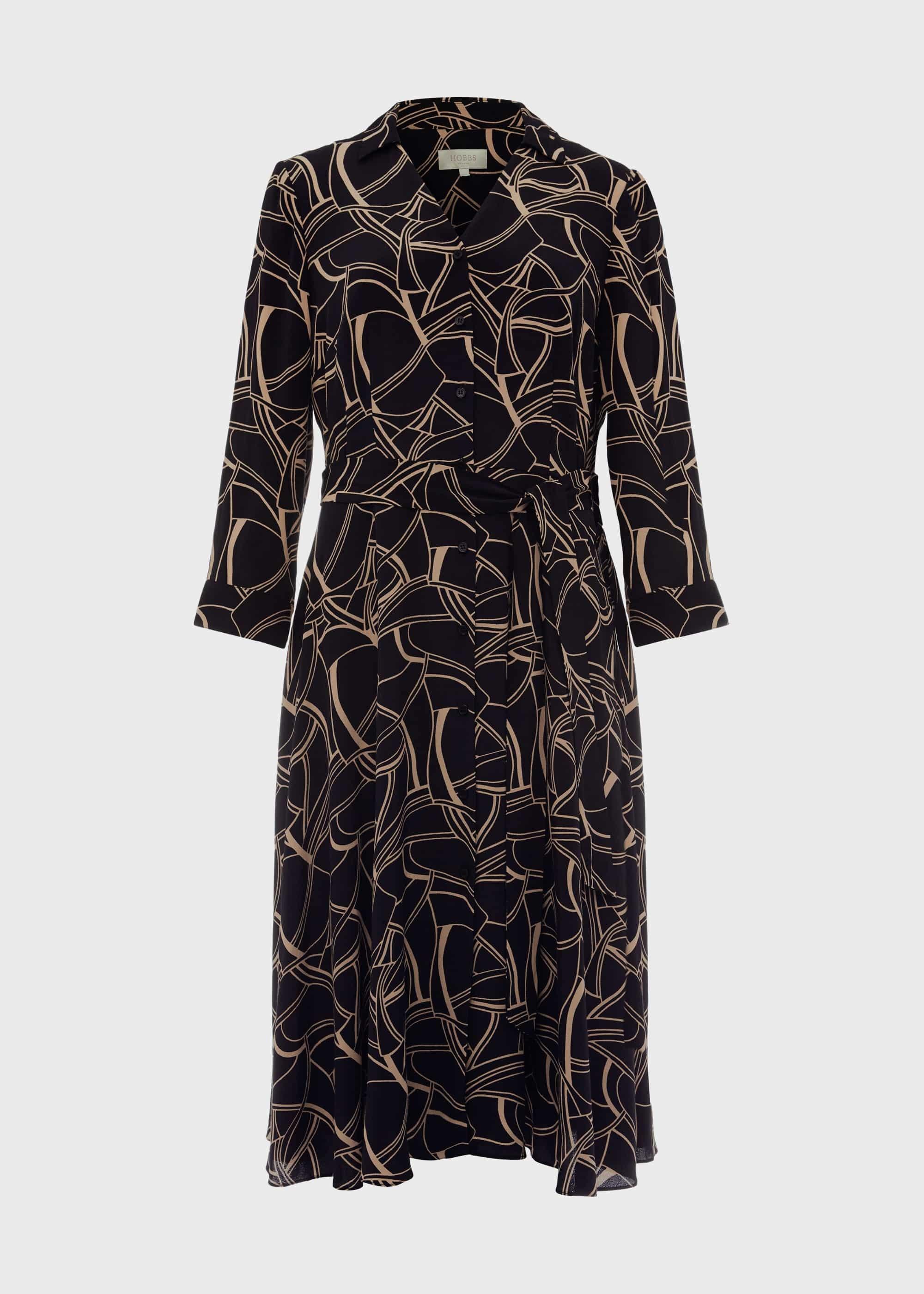 Rosaline Dress, Navy Camel, hi-res