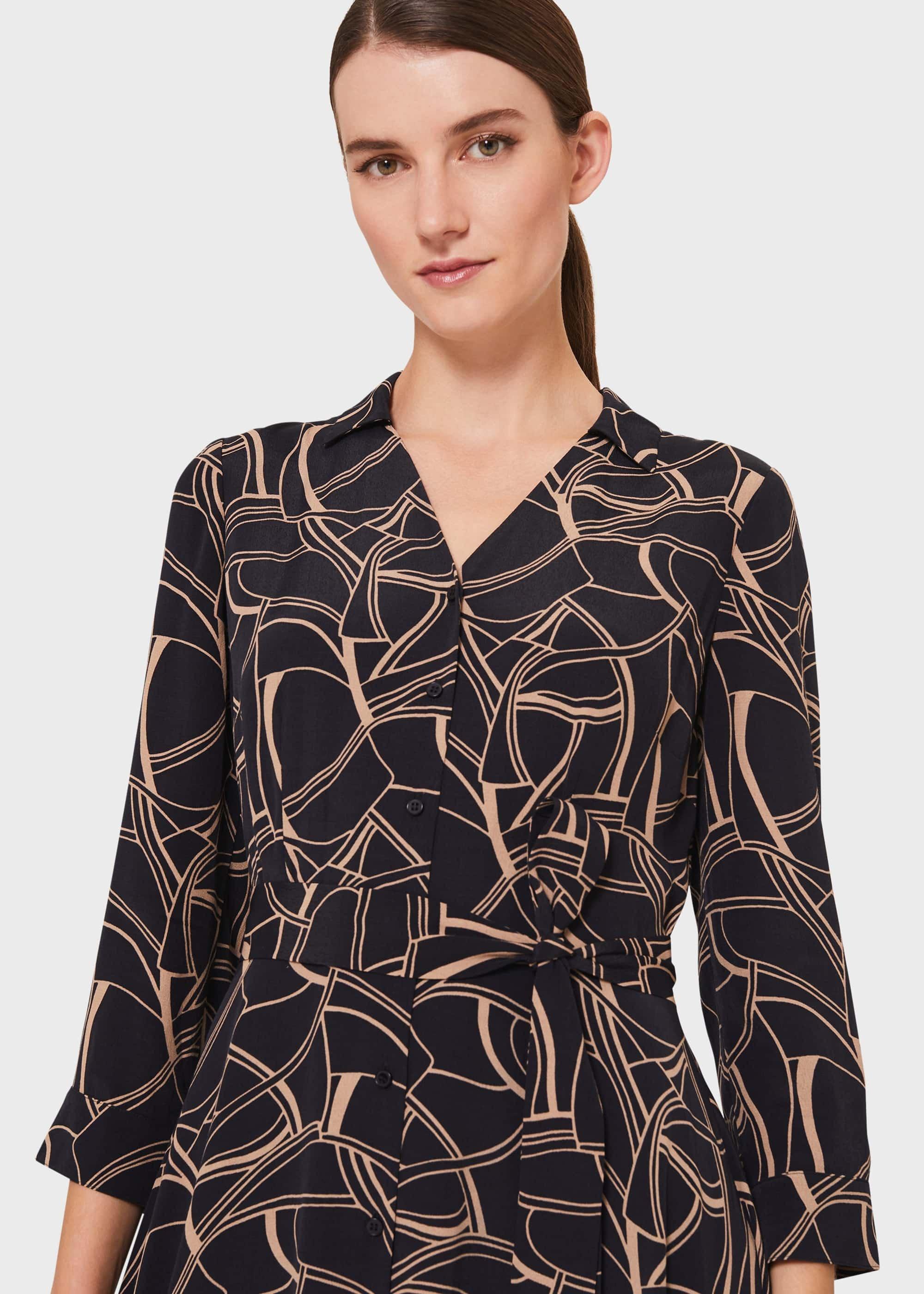 Rosaline Dress, Navy Camel, hi-res