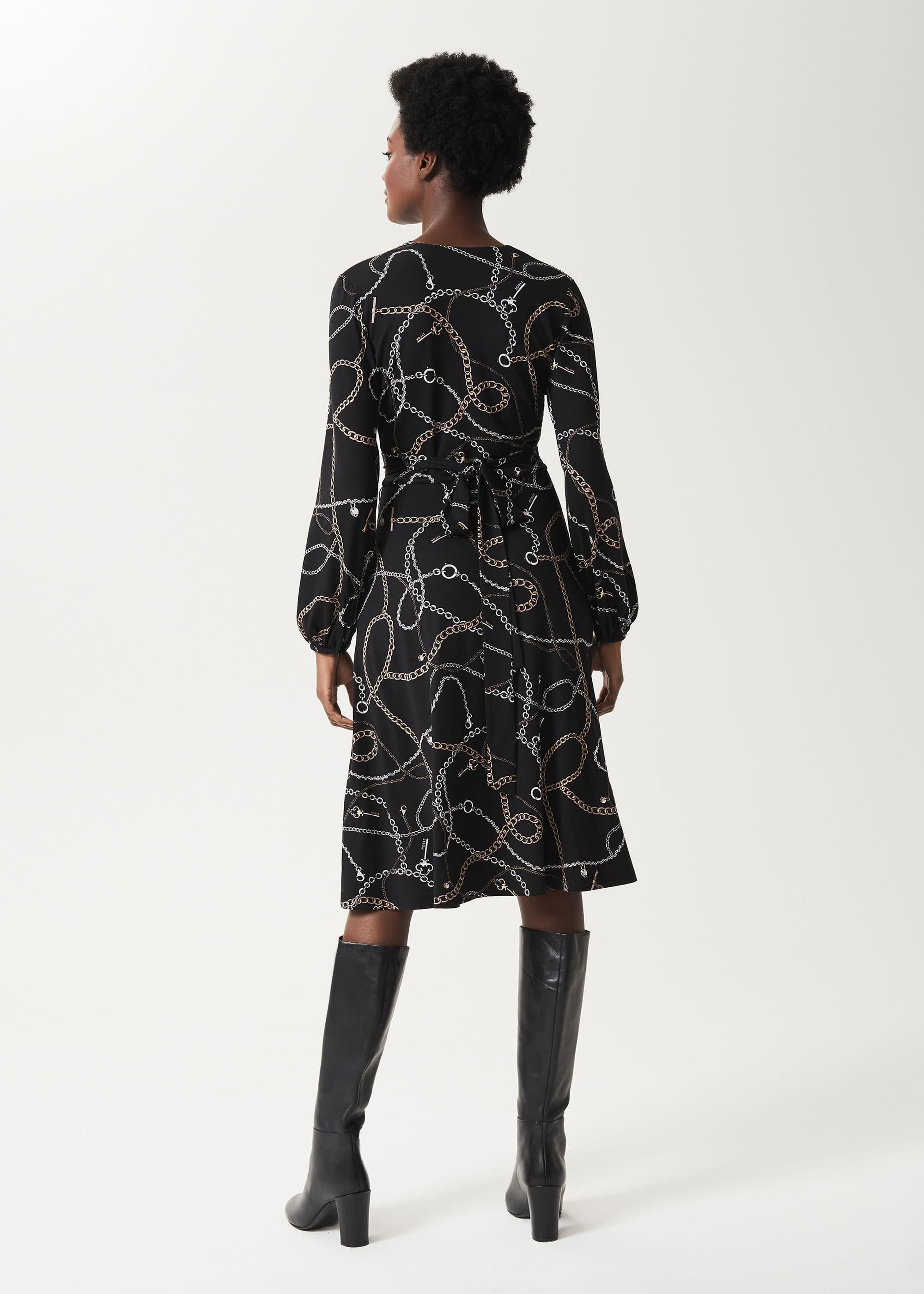 Stephanie Wrap Dress, Black Multi, hi-res