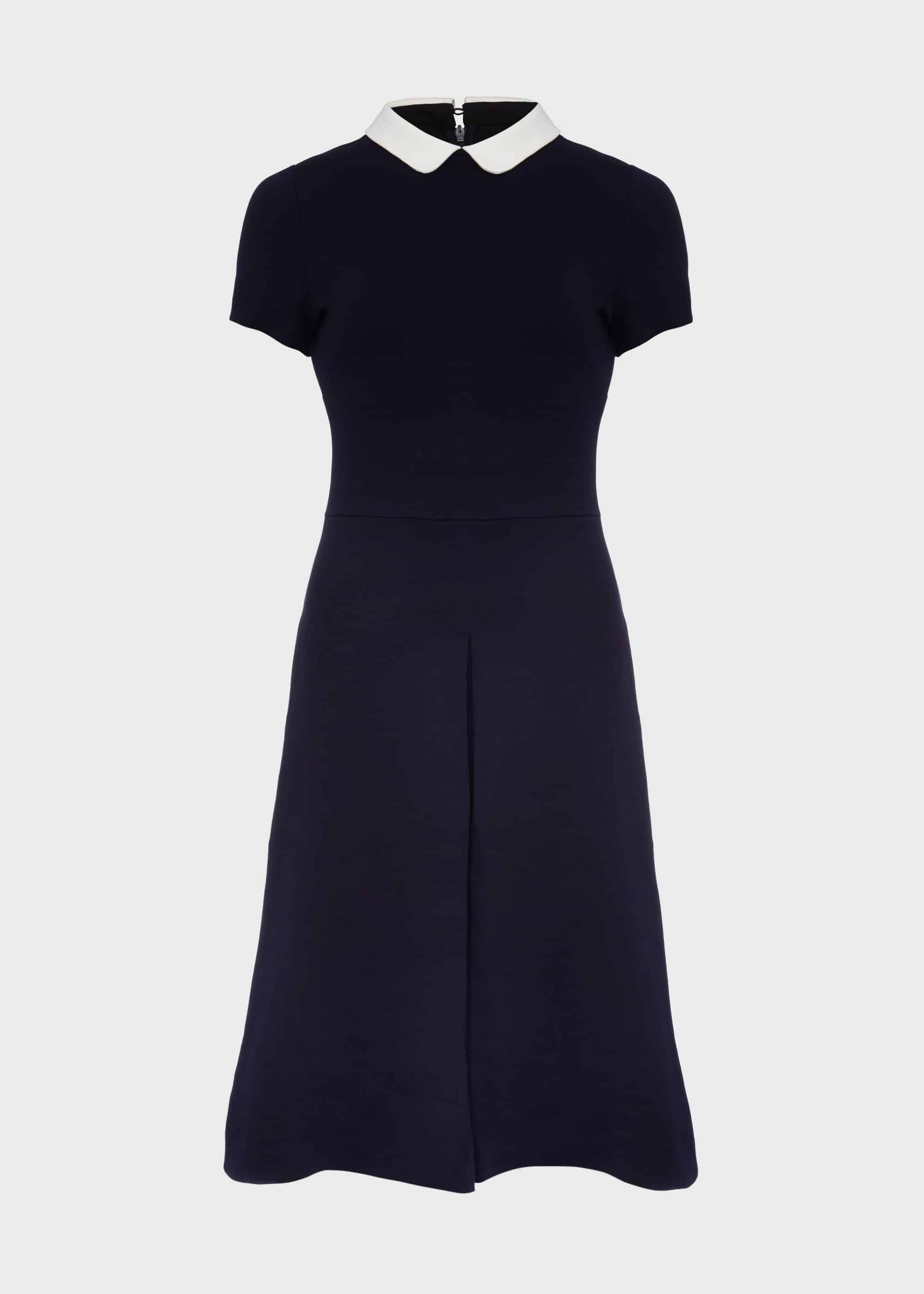 Adele Jersey Dress, Navy Ivory, hi-res