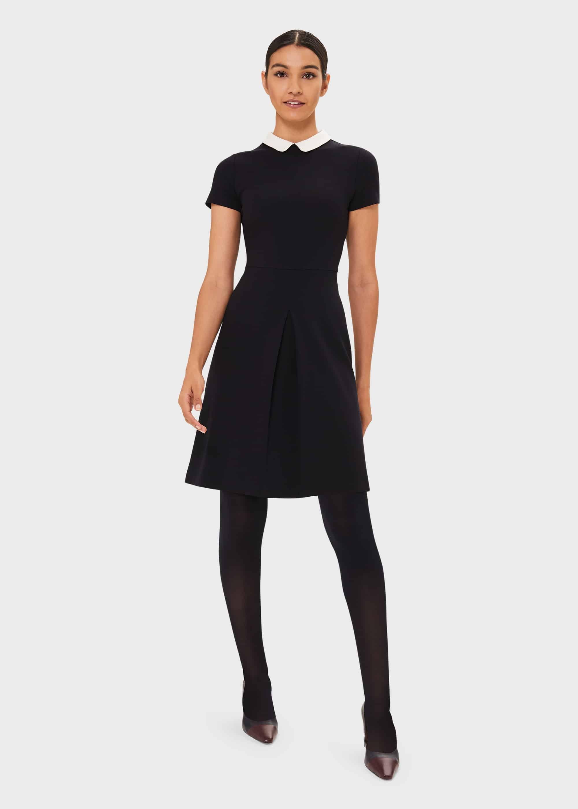 Adele Jersey Dress, Navy Ivory, hi-res