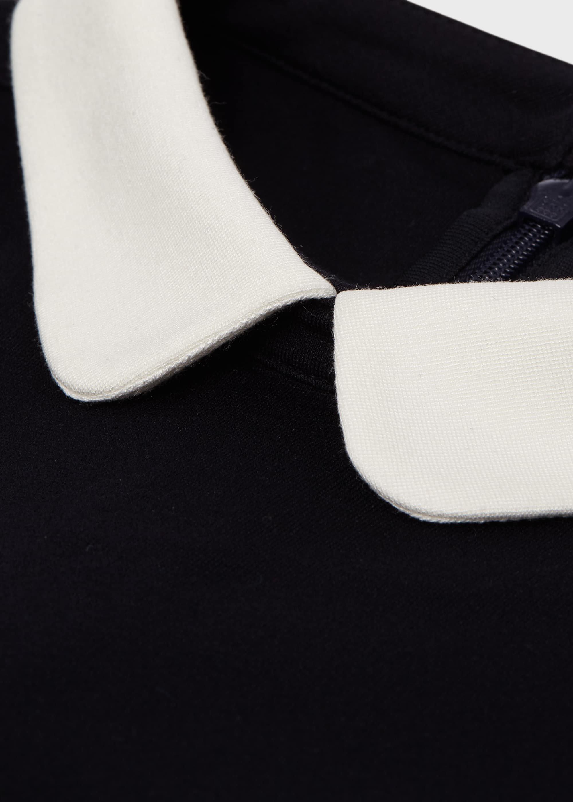 Adele Jersey Dress, Navy Ivory, hi-res