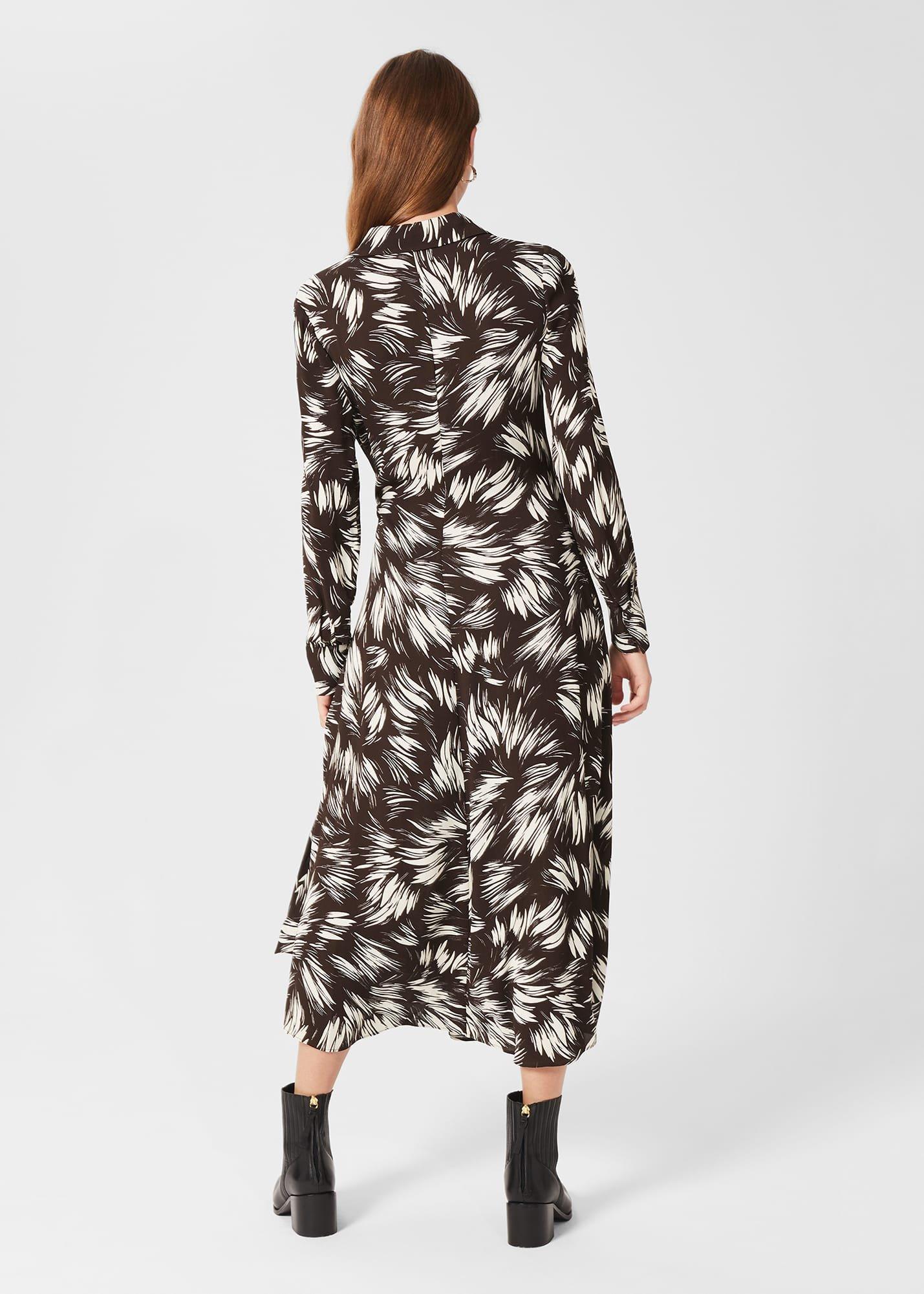 Nieve Printed Dress, Bitter Choc Iry, hi-res