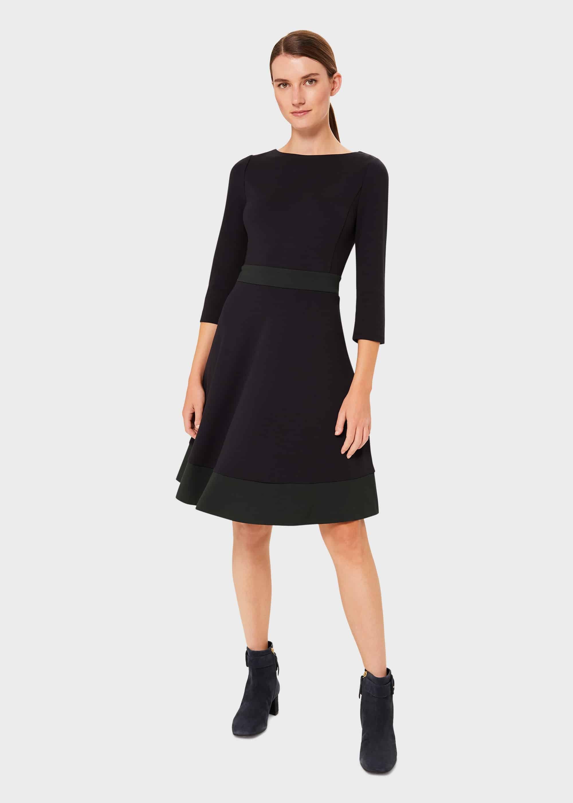 3/4 Sleeve Seasalter Dress, Navy Green, hi-res