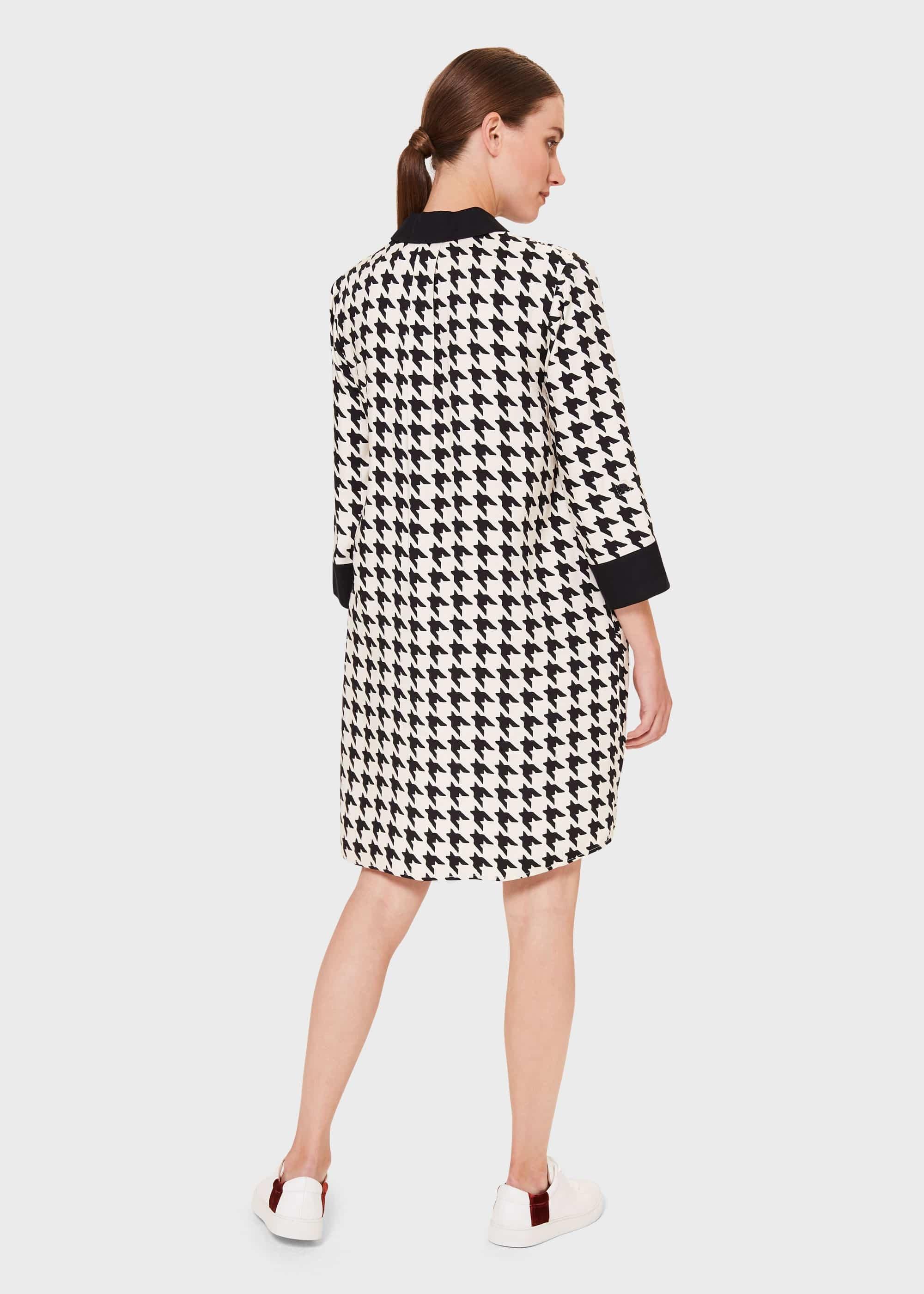Marci Dogtooth Collar Tunic, Buttercream Blk, hi-res