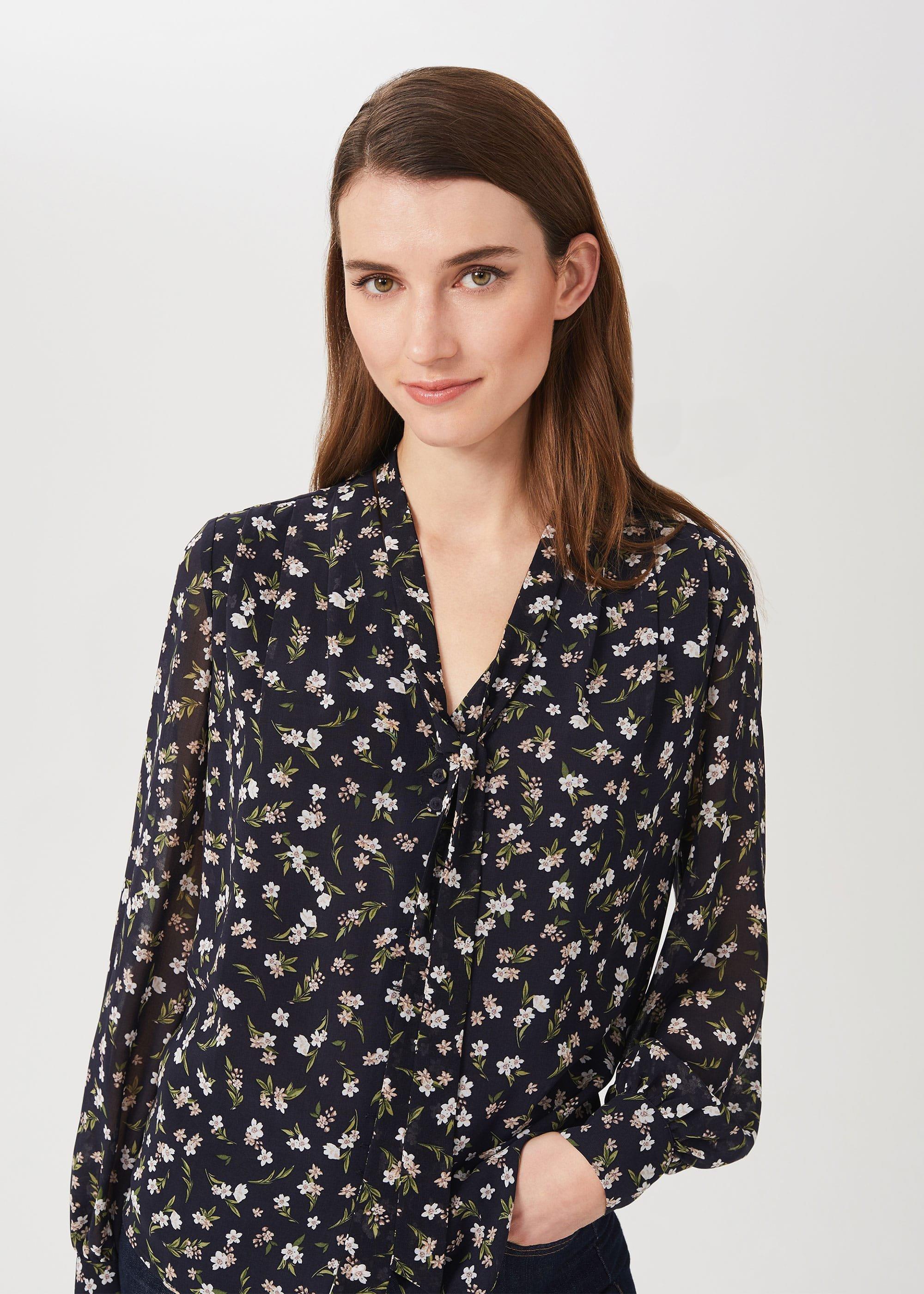 Mali Floral V Neck Blouse