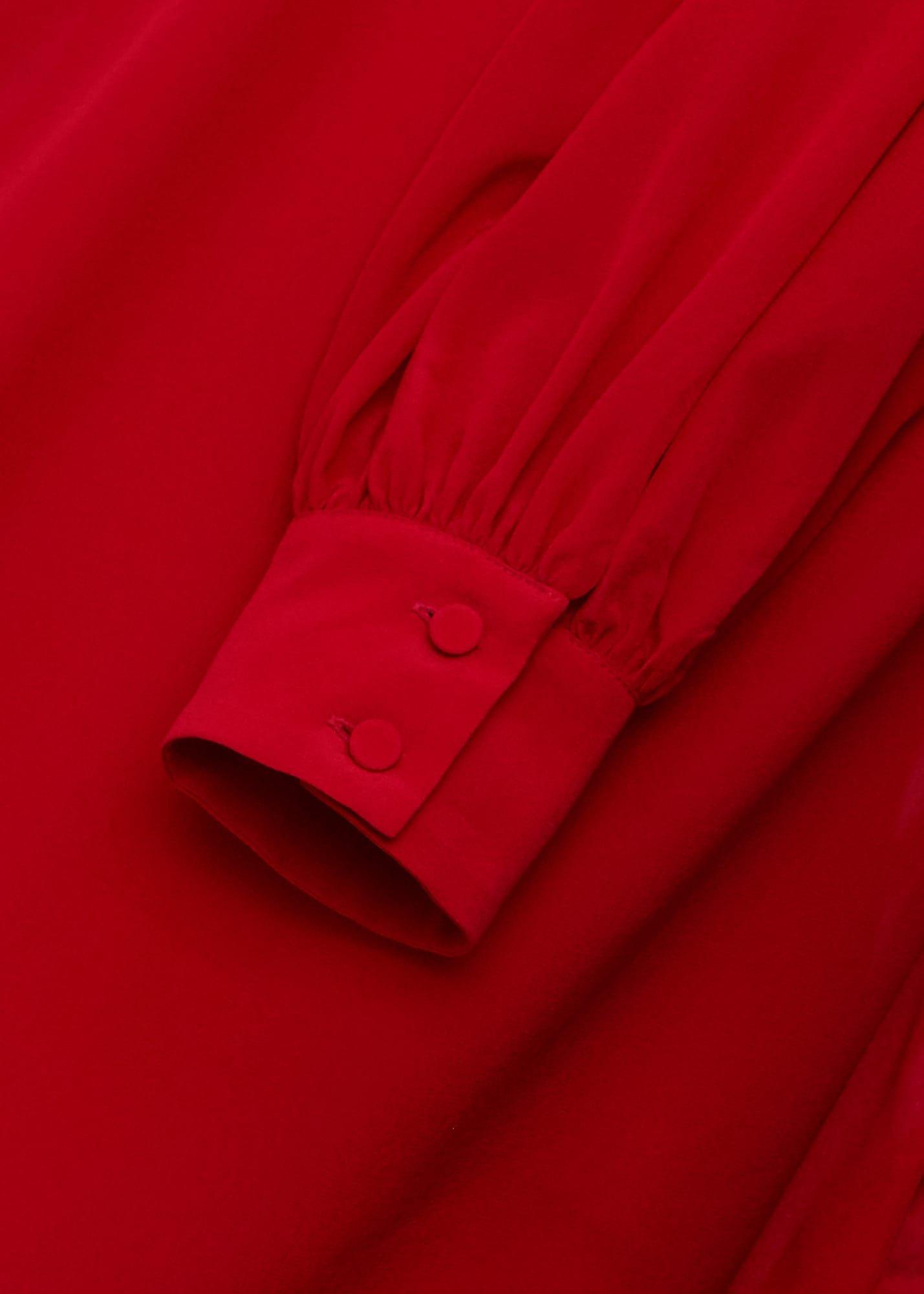 Mollie Silk Blouse, Red, hi-res