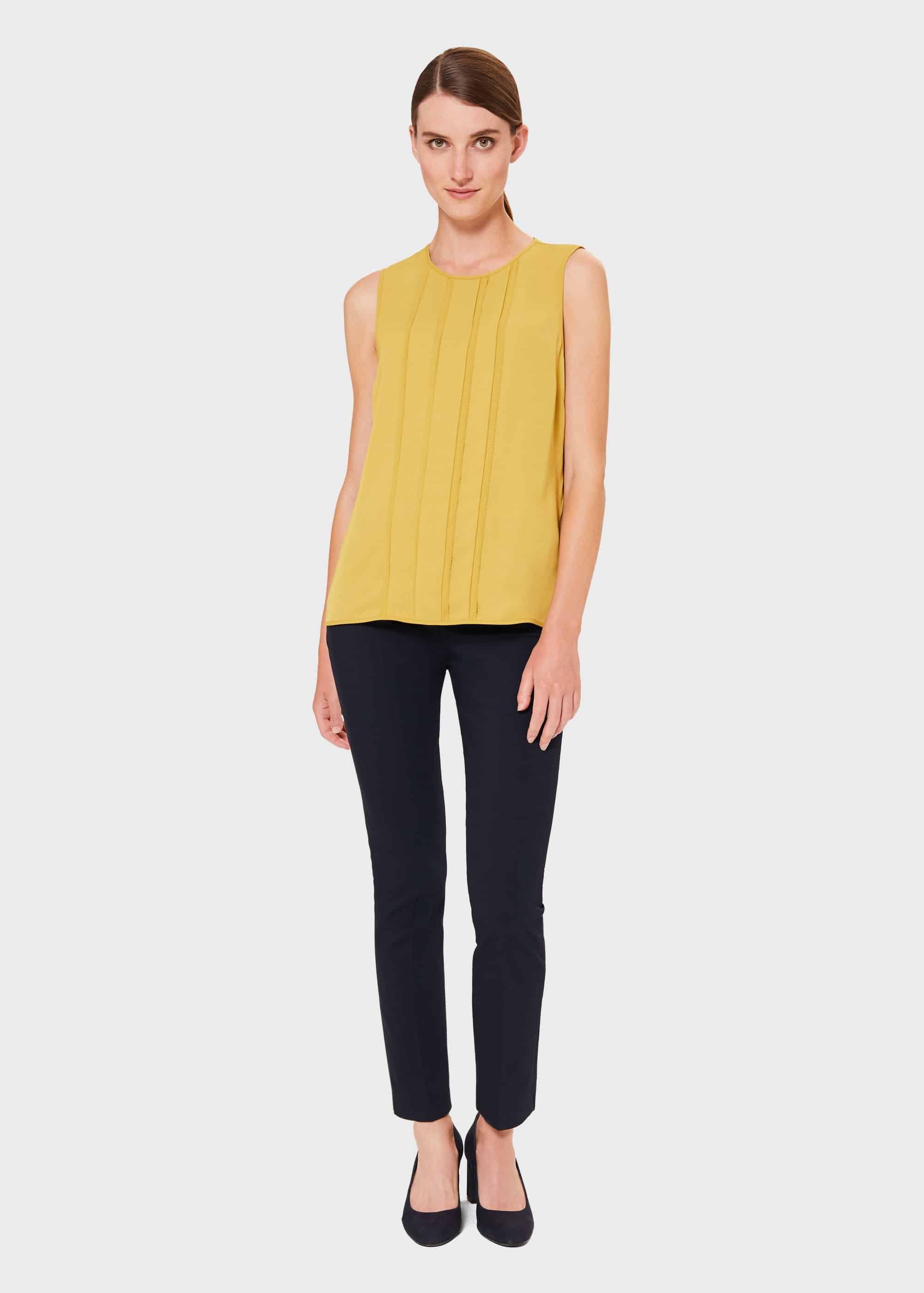 Adelyn Crew Neck Blouse, Chartreuse, hi-res